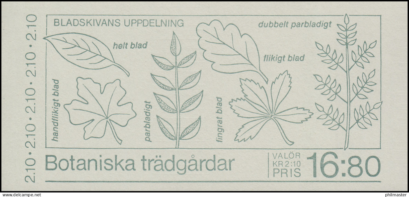 Markenheftchen 125 Botanischer Gärten - Stockholm, Uppsala, Göteborg, ** - Zonder Classificatie