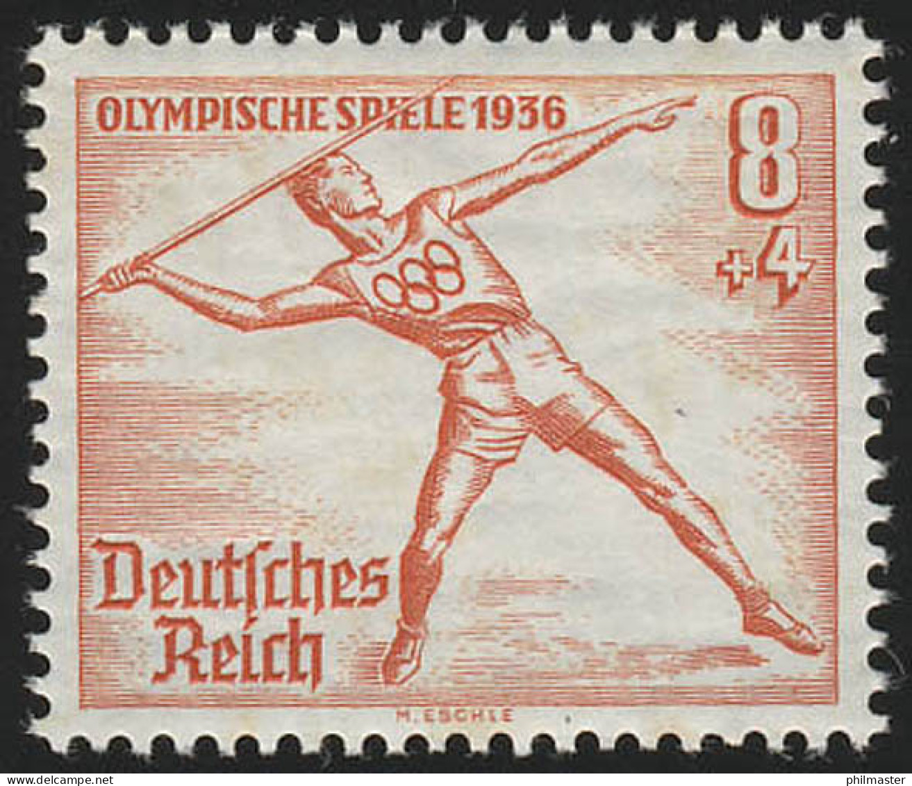 628 Sommerolympiade 8 Pf Speerwerfen Aus Block ** - Nuovi