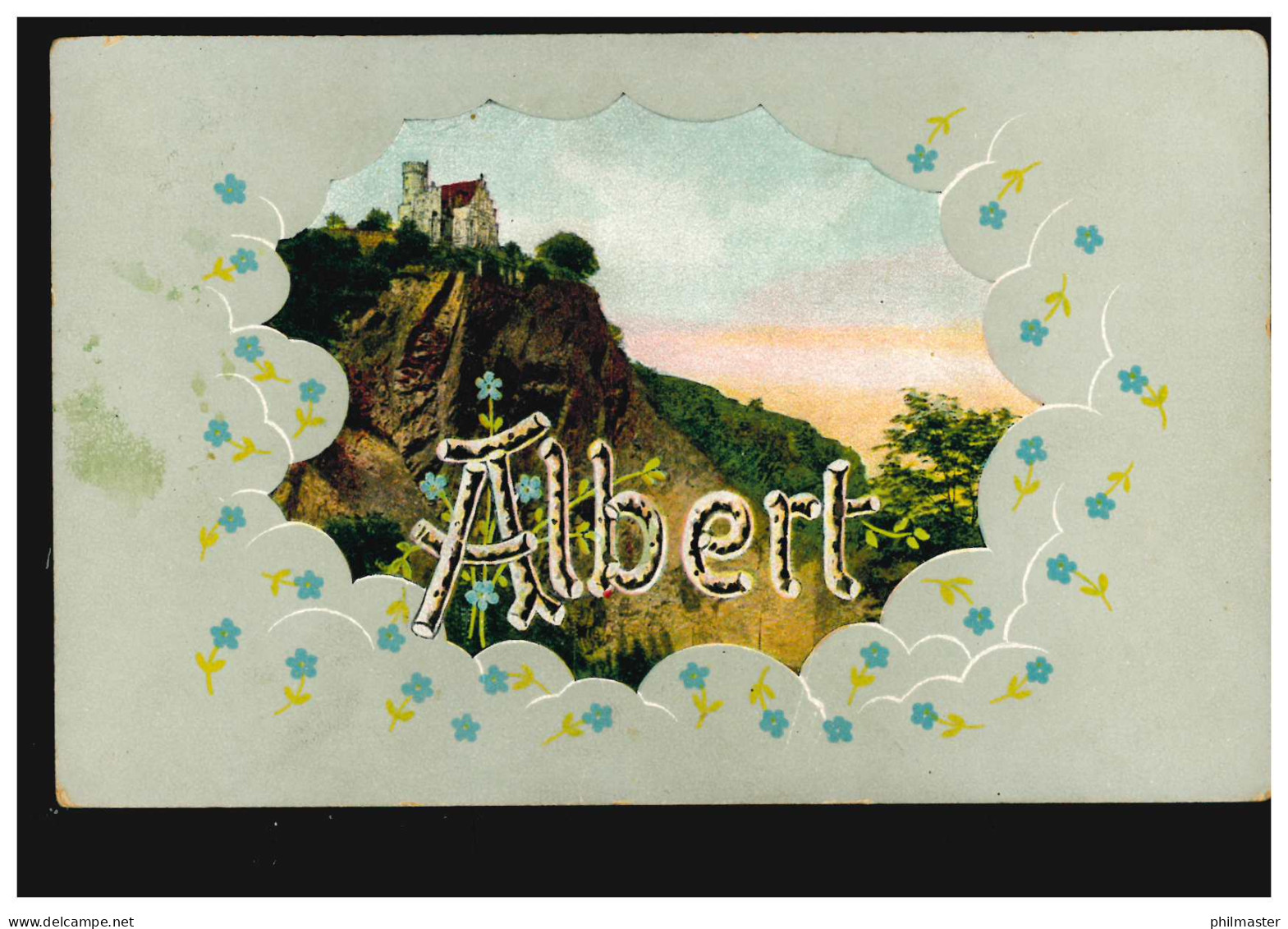 Ansichtskarte Vornamen: Albert, Landschaft Mit Schloss, TONDERN 13.12.1907 - Nombres