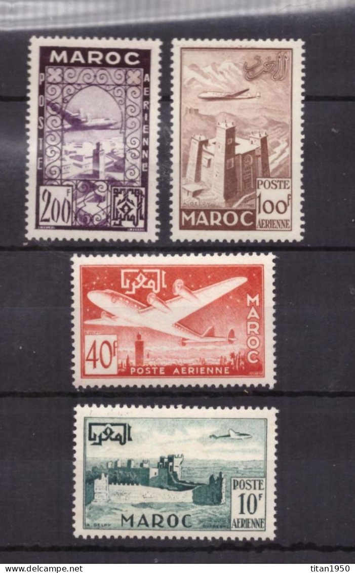 MAROC - 1952 - Poste Aérienne -  Série De 4 Timbres Neufs ** Cote  22 € - Luchtpost