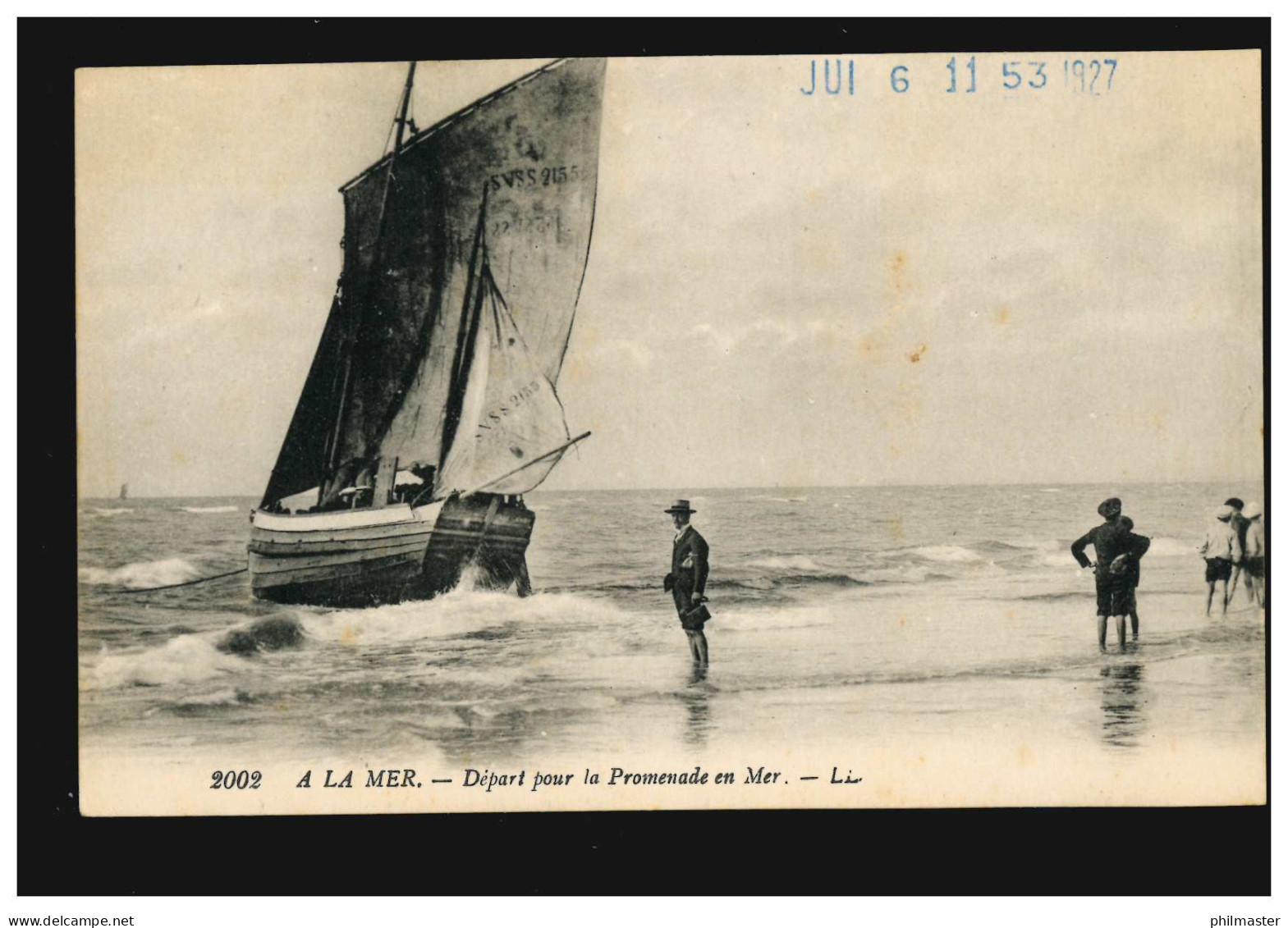 Foto-AK Segelschiff, A La Mer - Depart Pour La Promenade, Beschriftet 1927 - Other & Unclassified