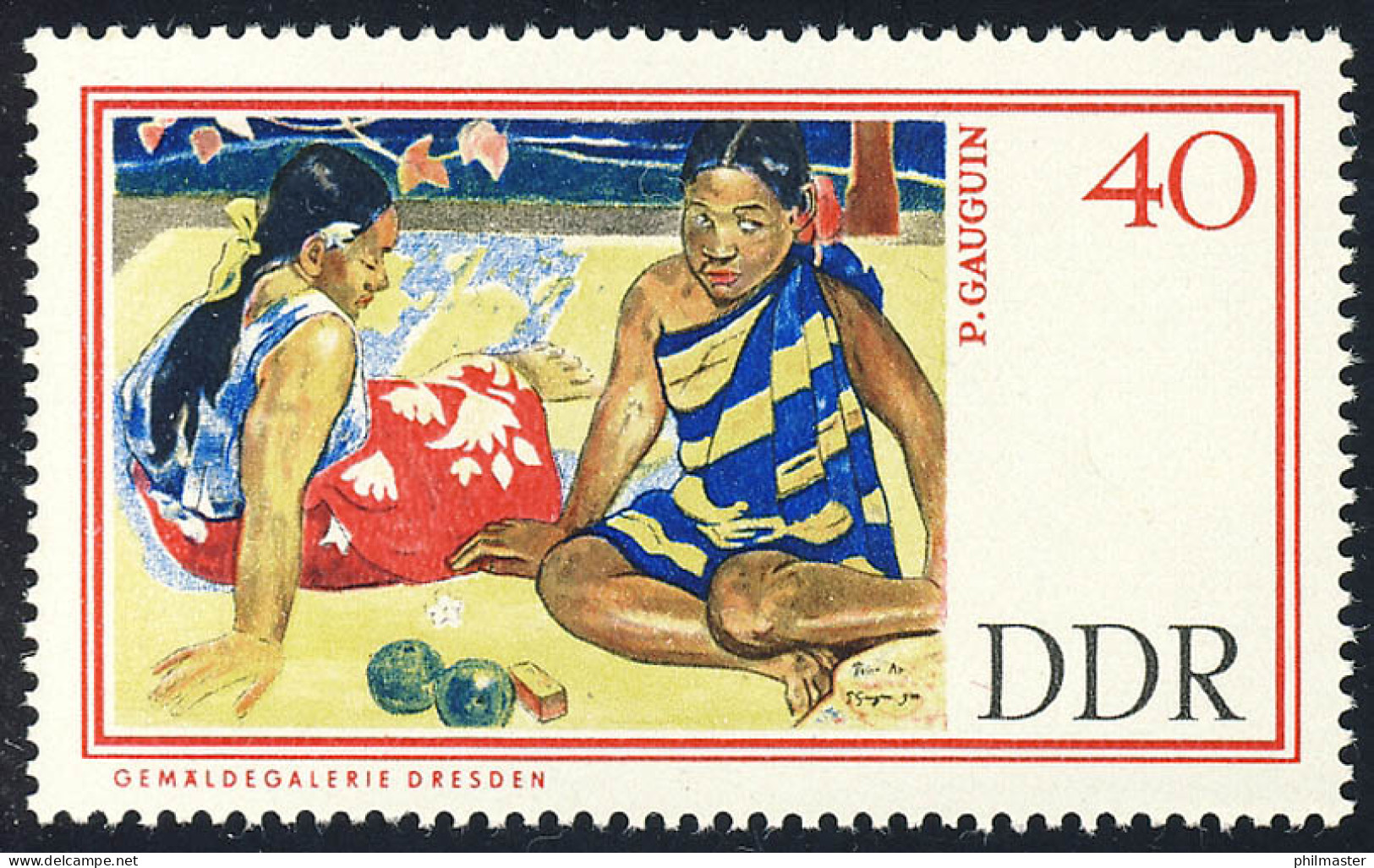 1265 Kunstsammlung Dresden, Gauguin - Zwei Frauen Auf Tahiti, 40 Pf ** - Unused Stamps