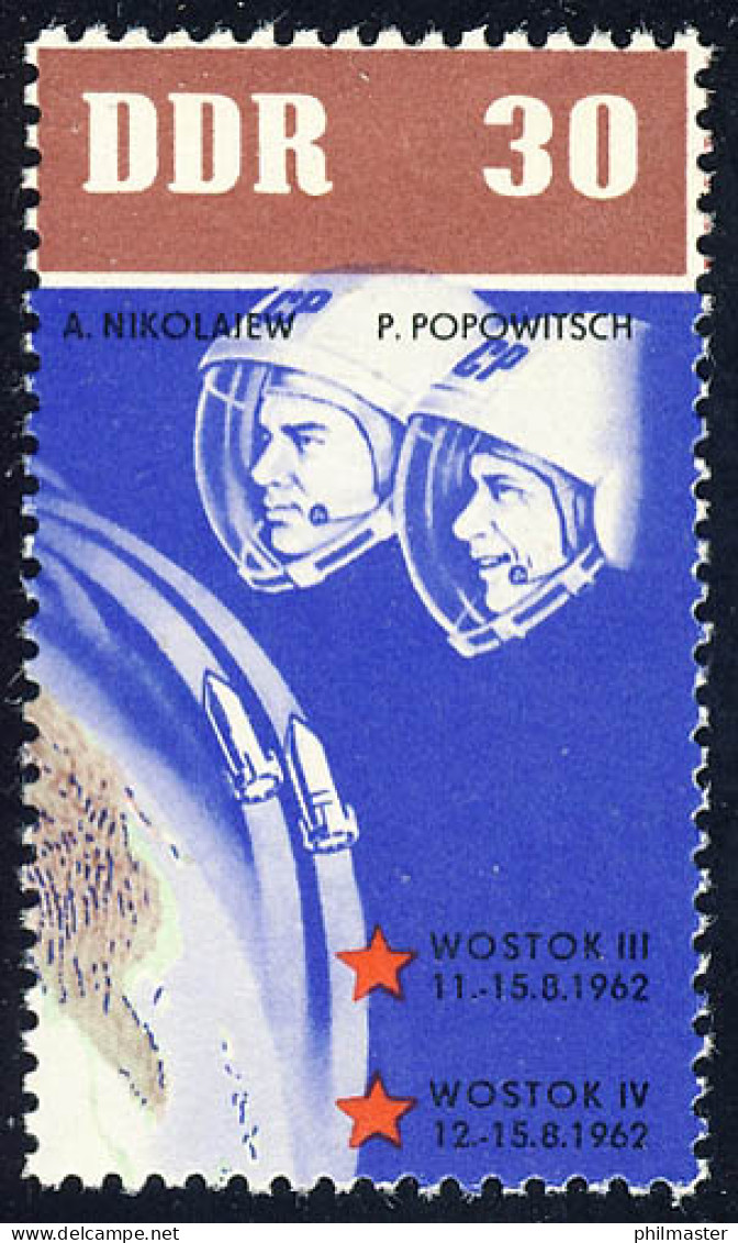 931 Sowj. Weltraumflüge Nikolajew+Popowitsch 30 Pf ** - Unused Stamps