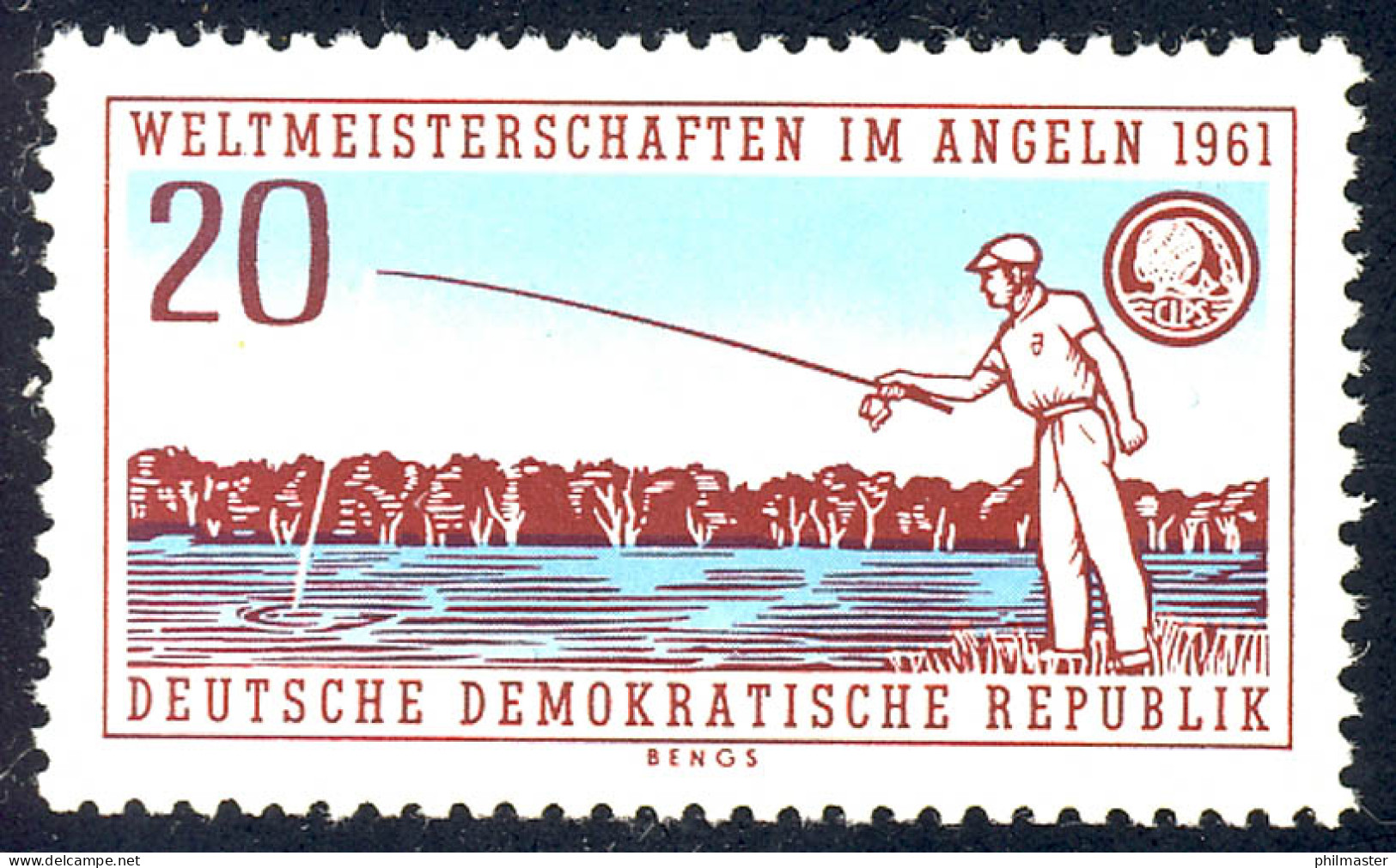 842 Angel-WM Sportangeln 20 Pf ** - Unused Stamps