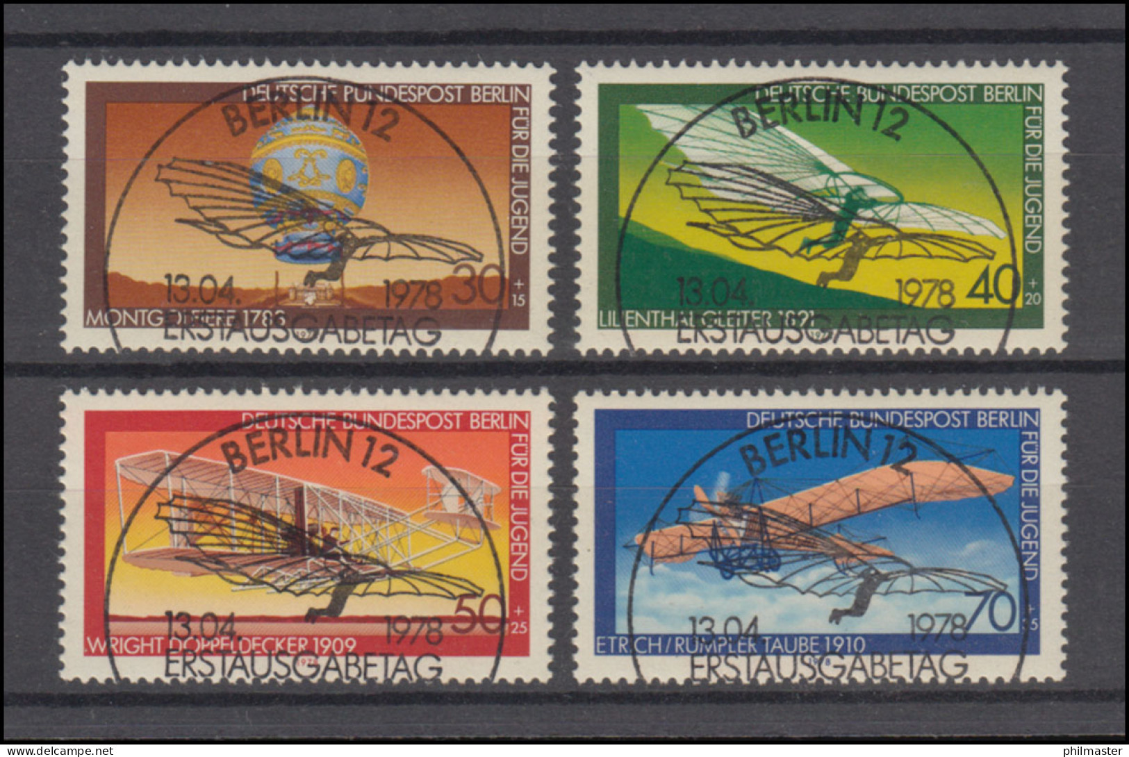 563-566 Jugend Luftfahrt 1978 - Satz Von Voll-O ESSt BERLIN 13.4.78 - Used Stamps