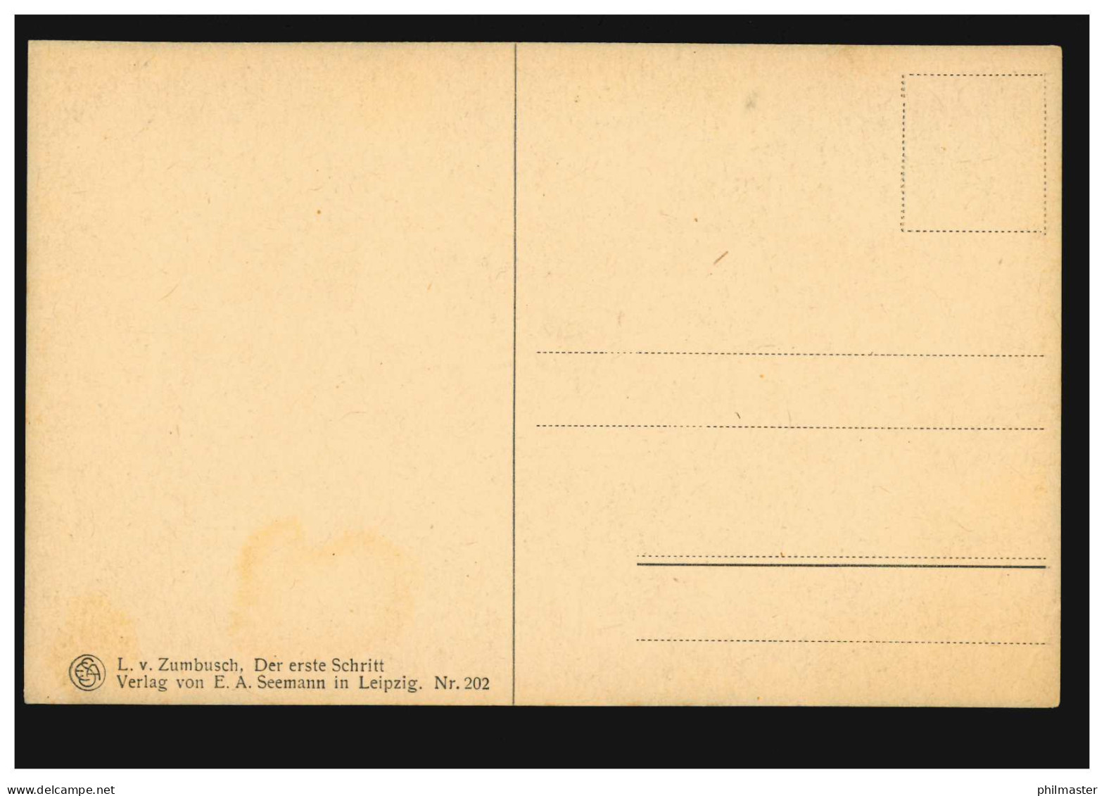 Künstler-AK L. V. Zumbusch: Der Erste Schritt, Verlag Seemann 202, Ungebraucht - Non Classés