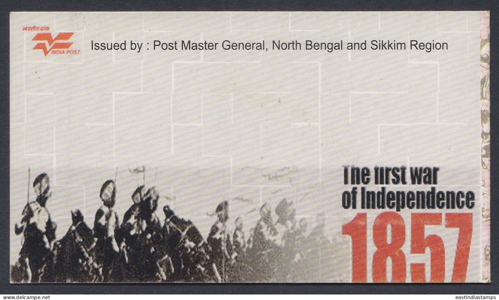 Inde India 2007 Mint Stamp Booklet 1857 Independence Anniversary, Horse, Soldier, Cavalry, Musket, British, Sword - Autres & Non Classés