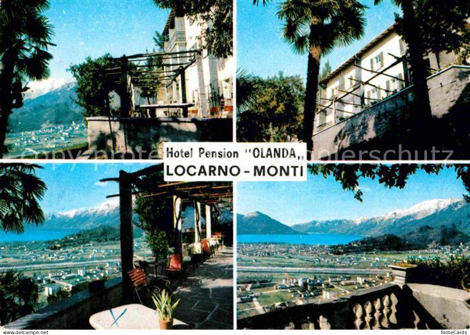 12683292 Monti Locarno TI Hotel Olanda Terrasse Panorama  Locarno - Autres & Non Classés