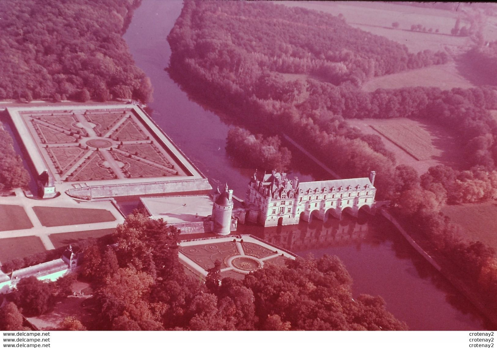 Photo Diapo Diapositive Slide La FRANCE Aérienne N°117 Le CHÂTEAU DE CHENONCEAUX VOIR ZOOM - Diapositives (slides)