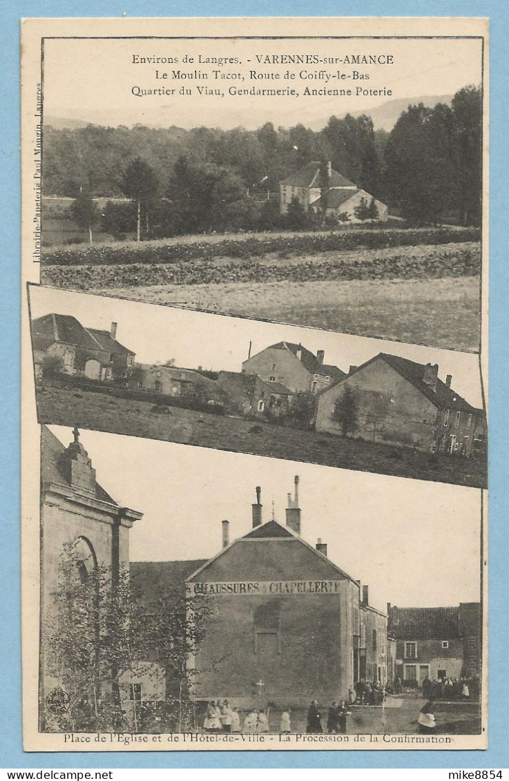 0429 CPA  VARENNES-sur-AMANCE(Hte-Marne) Moulin Tacot ..Gendarmerie .. Place De L'église .. Pocession De La Confirmation - Langres