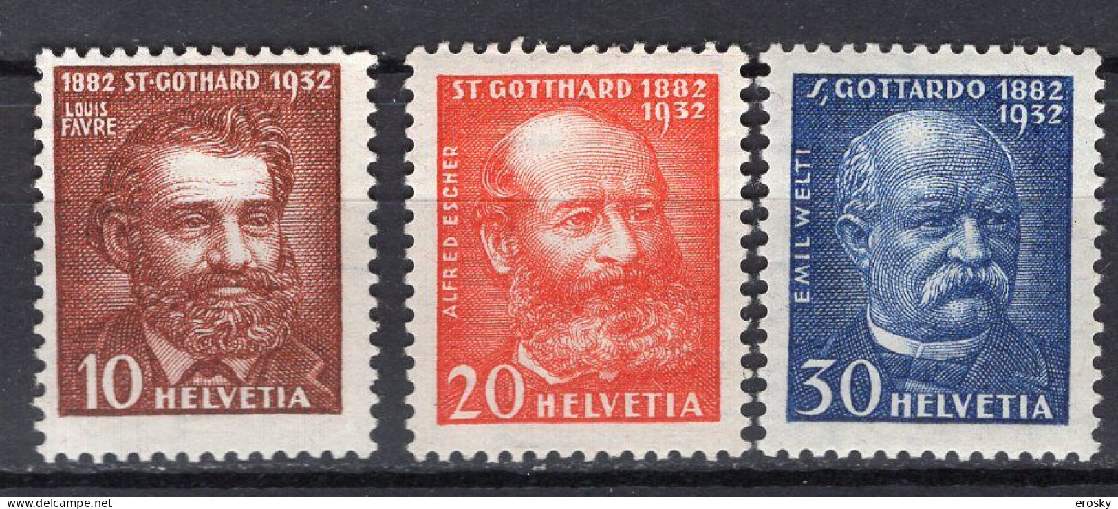 T3317 - SUISSE SWITZERLAND Yv N°260/62 ** Tache Sur 261 - Unused Stamps