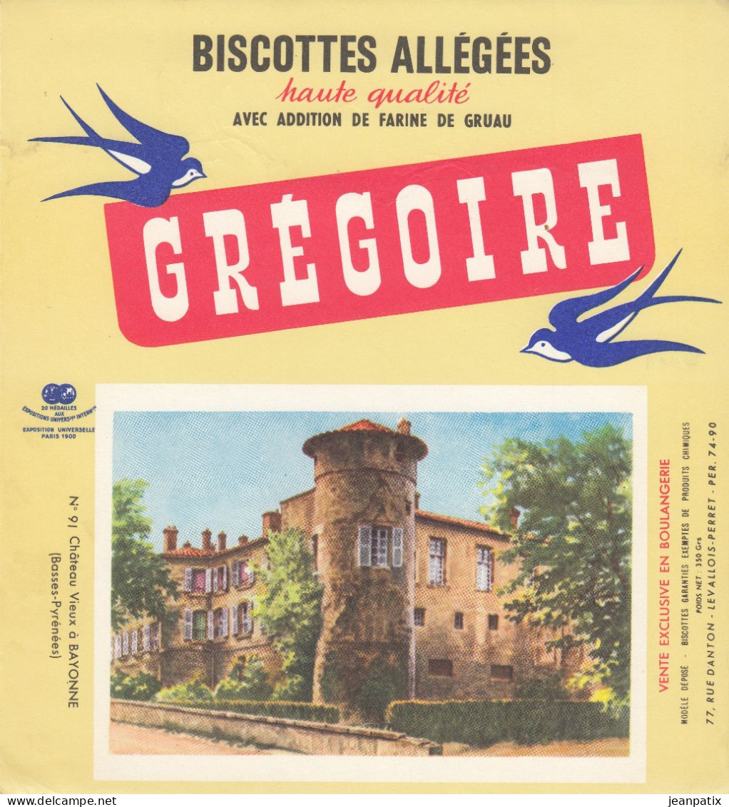 BUVARD & BLOTTER - Biscottes Grégoire N°81 -  Château Vieux à BAYONNE (basse Pyrénées) - Other & Unclassified