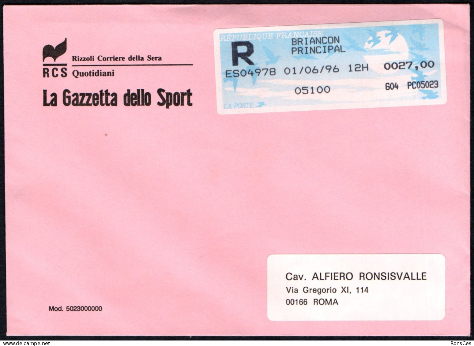 CYCLING - FRANCIA BRIANCON 1996 - 79° GIRO D'ITALIA - 14^ TAPPA - RACCOMANDATA - BUSTA GAZZETTA DELLO SPORT - A - Radsport