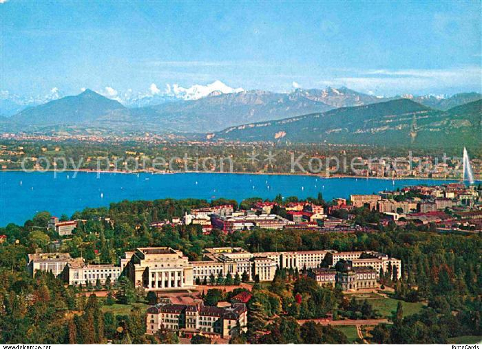 12681980 Geneve GE Vue Aerienne Du Palais Des Nations Unies Et La Chaine Du Mont - Sonstige & Ohne Zuordnung