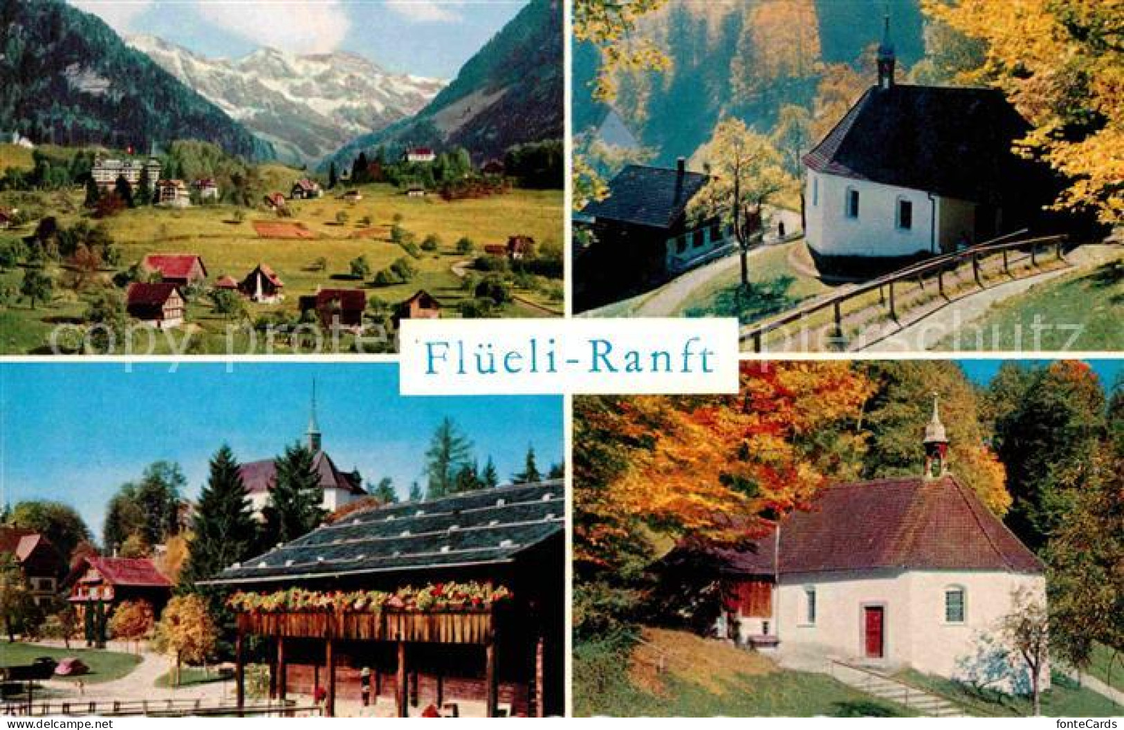 12679521 Flueeli-Ranft Panorama Alpen Kapelle Dorfpartie Flueeli-Ranft - Sonstige & Ohne Zuordnung