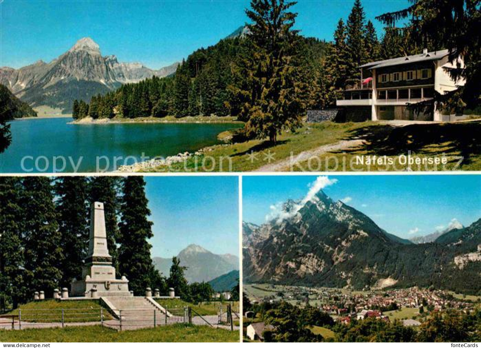12678624 Naefels Obersee Schlachtdenkmal Alpenpanorama Naefels - Andere & Zonder Classificatie