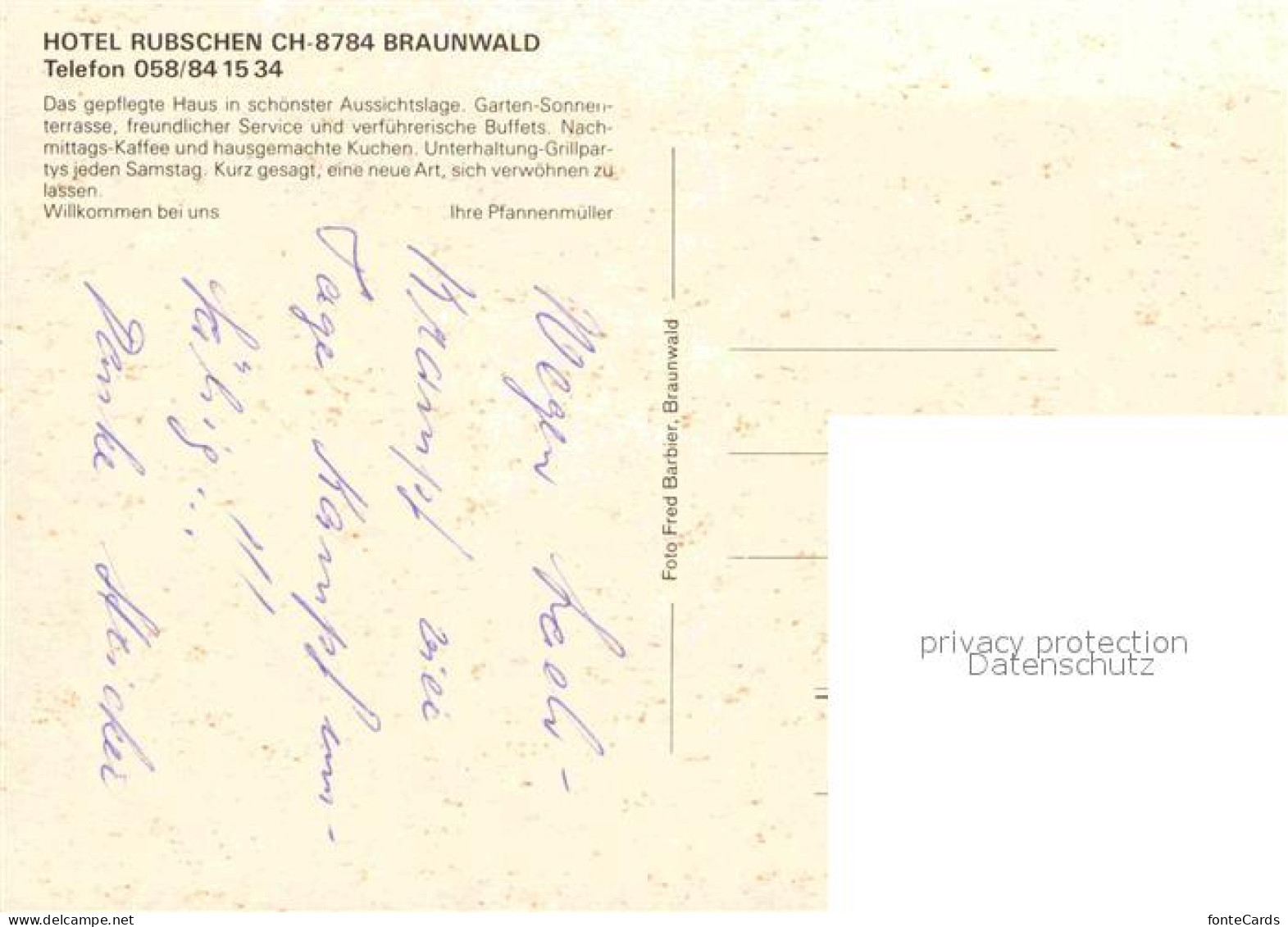 12678593 Braunwald GL Hotel Rubschen Restaurant Alpen Braunwald - Andere & Zonder Classificatie