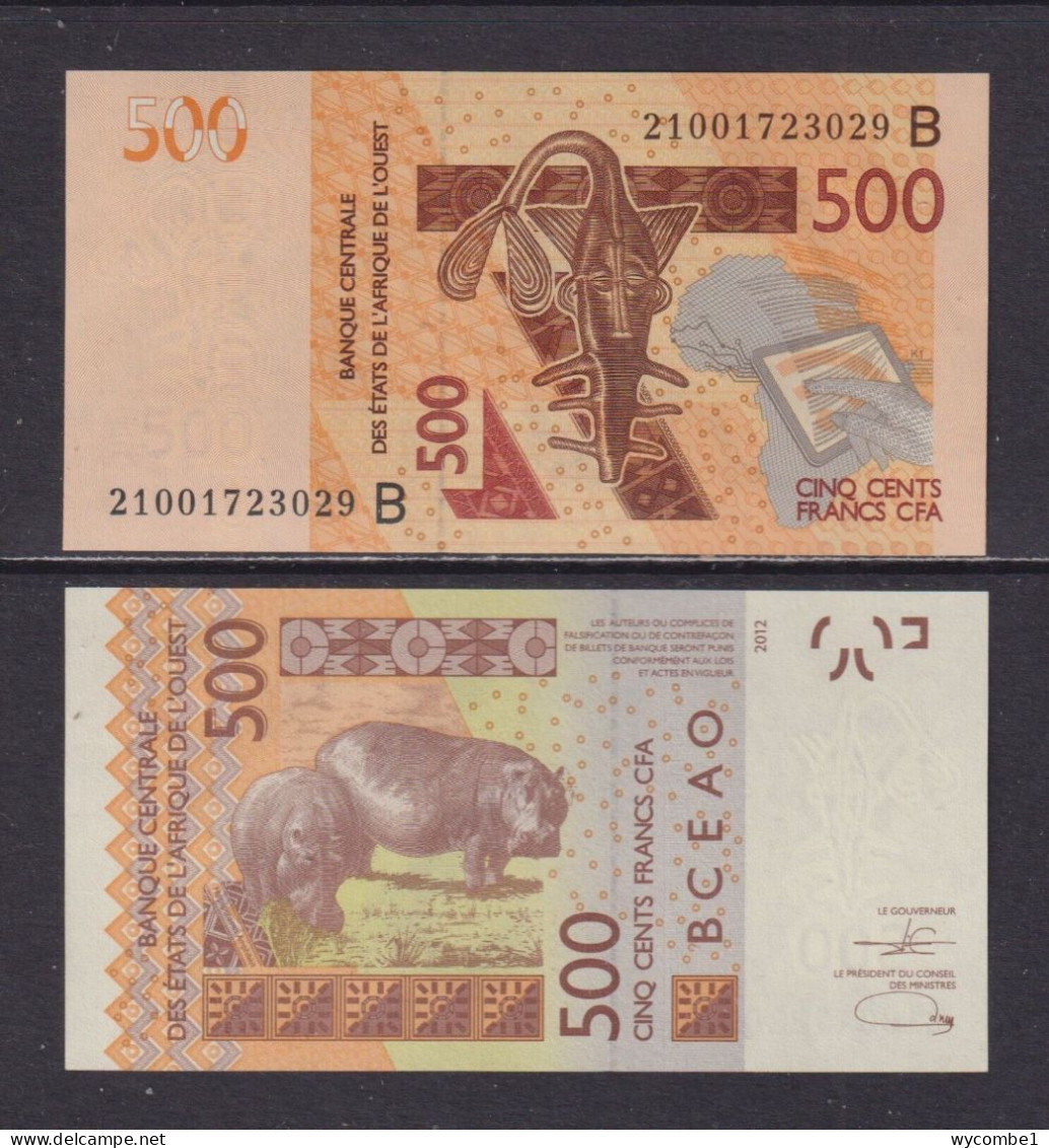 BENIN -  2021 500 CFA Code B UNC Banknote - Benin