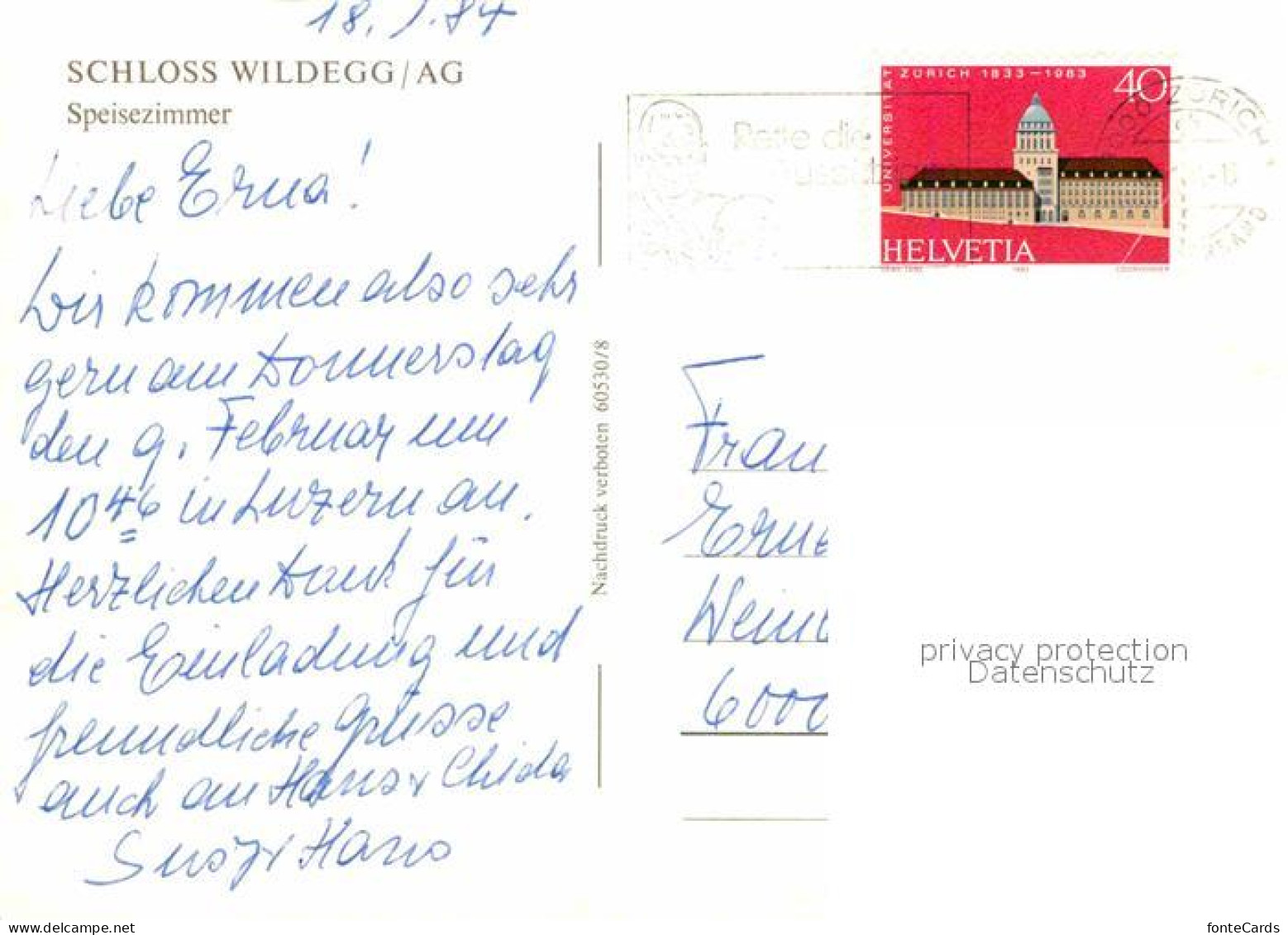 12678371 Wildegg Schloss Speisezimmer Wildegg - Altri & Non Classificati
