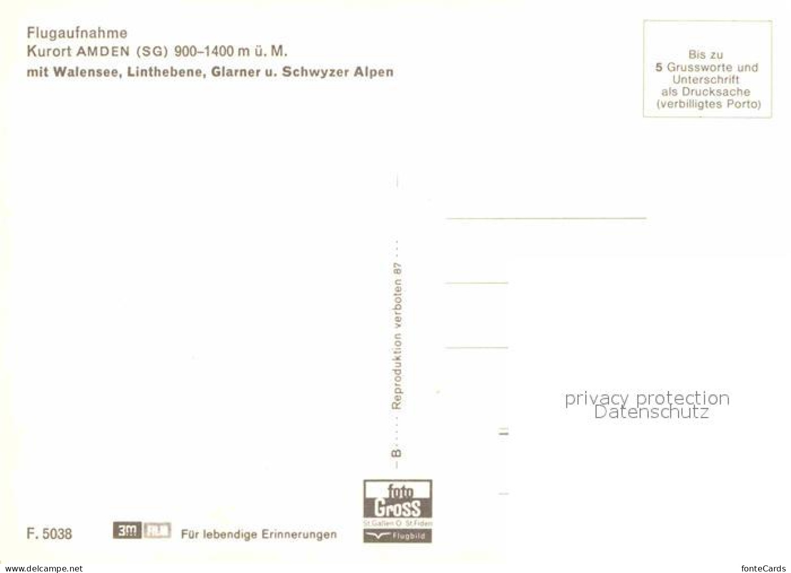 12678161 Amden SG Fliegeraufnahme Mit Walensee Linthebene Glarner Und Schwyzer A - Other & Unclassified