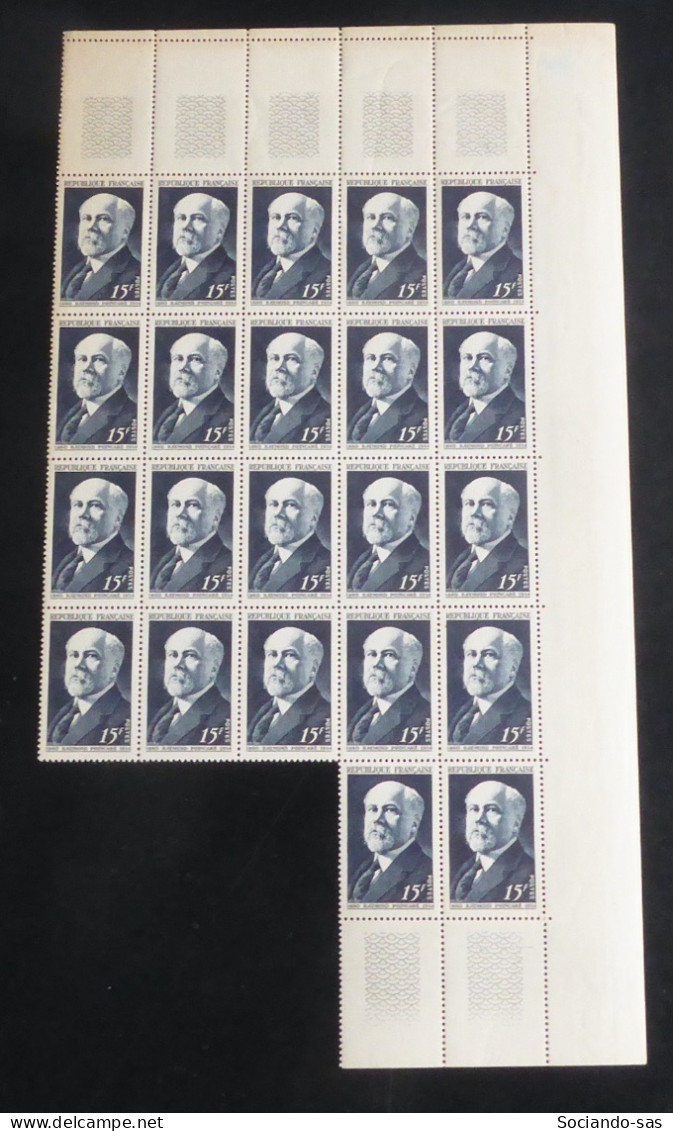 FRANCE - 1950 - N°YT. 864 - Poincaré - Bloc De 22 Bord De Feuille - Neuf Luxe ** / MNH / Postfrisch - Ongebruikt