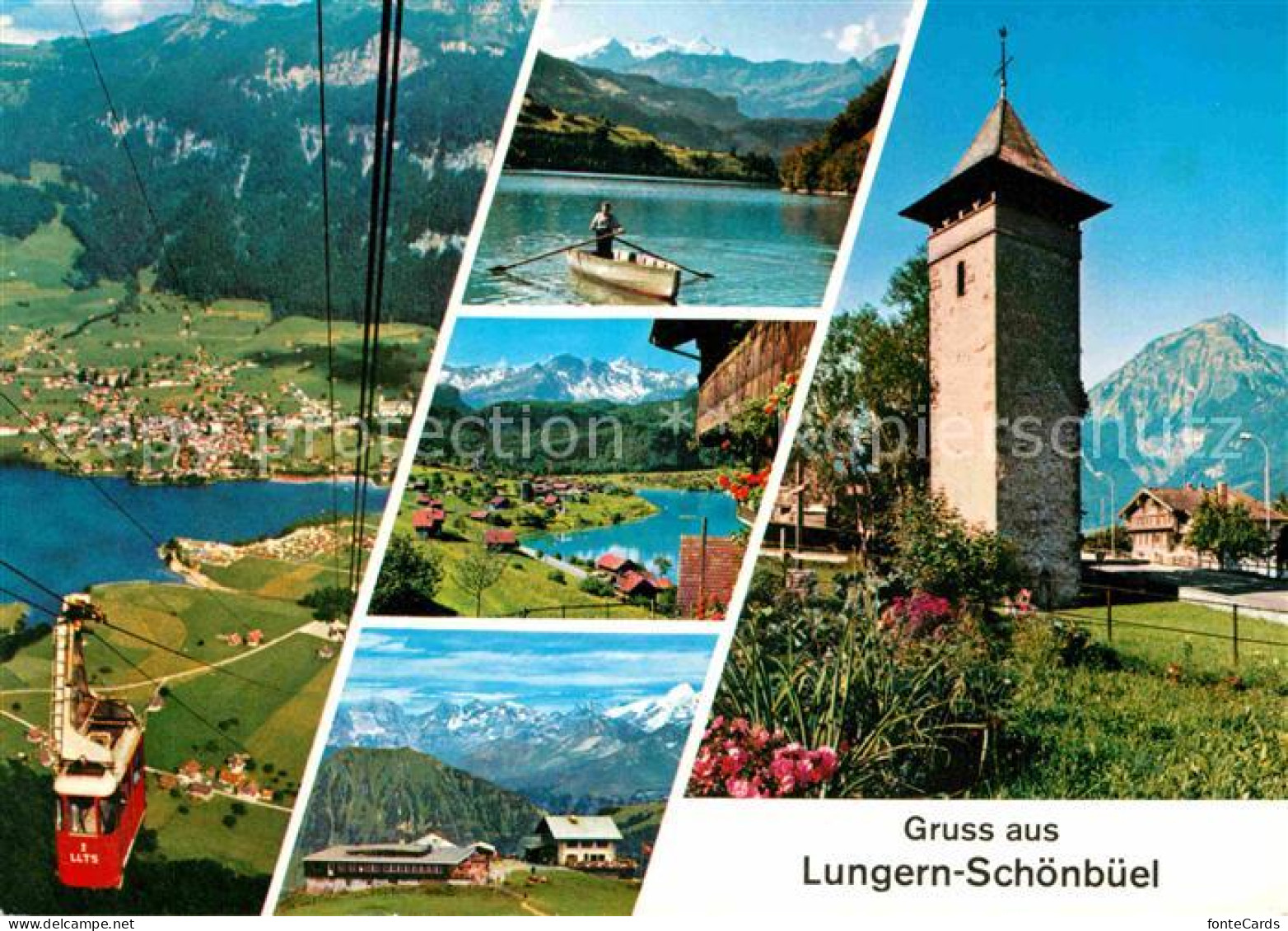 12677432 Lungern Schoenbueel Seilbahn See Turm Lungern - Autres & Non Classés