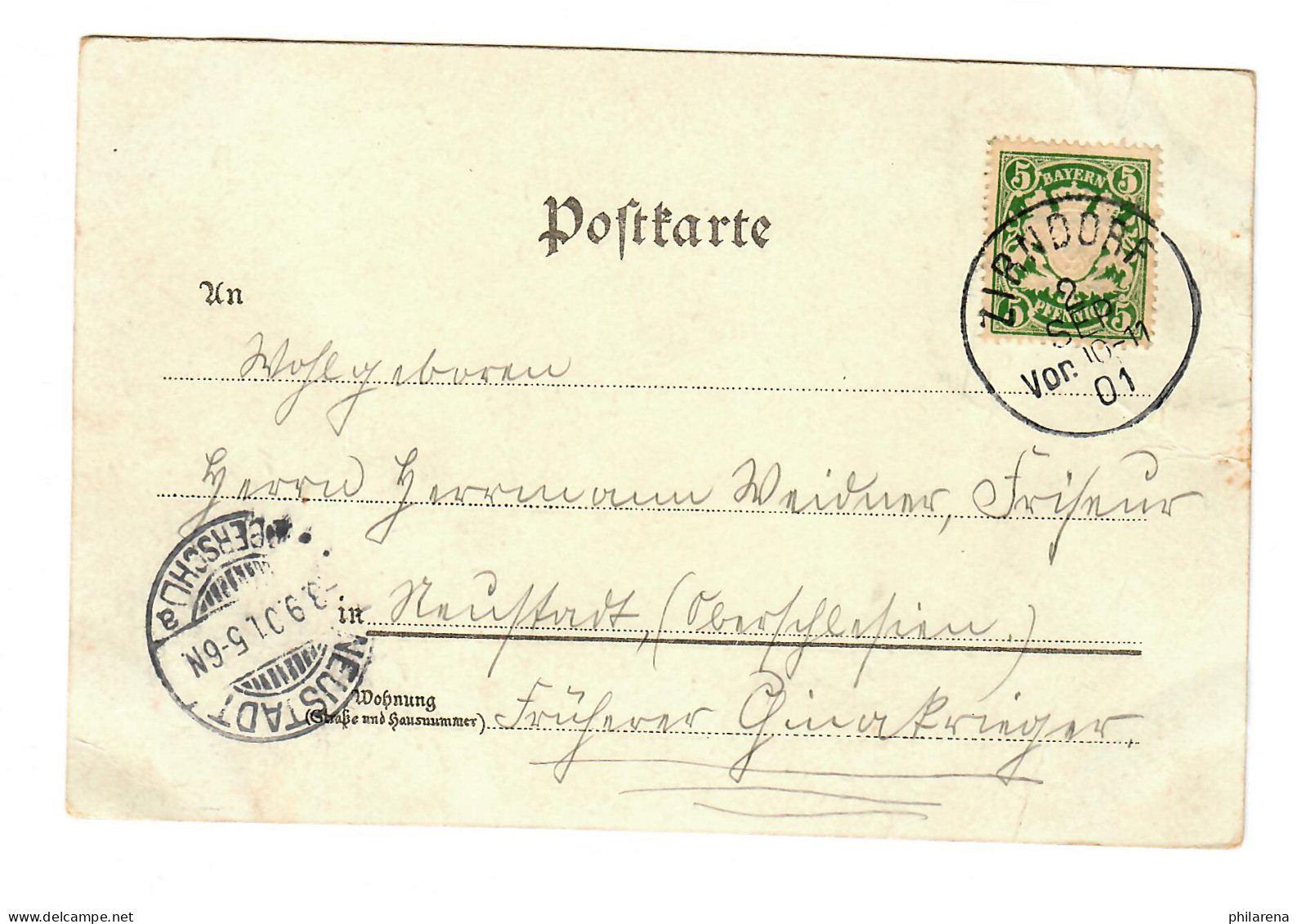 Ansichtskarte Litho: Lirndorf/Altenburg/Bayern 1901 Nach Neustadt/Oberschlesien - Covers & Documents