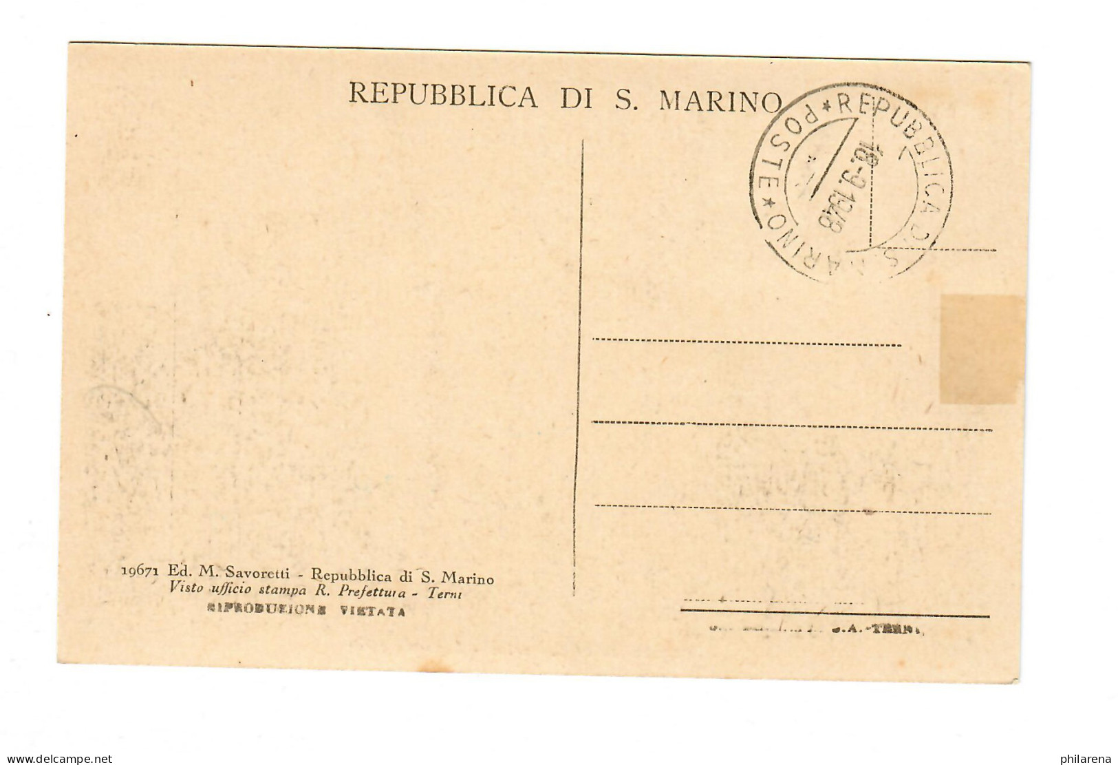 Maximumkarte San Marino, Seconda Torre 1948 - Other & Unclassified