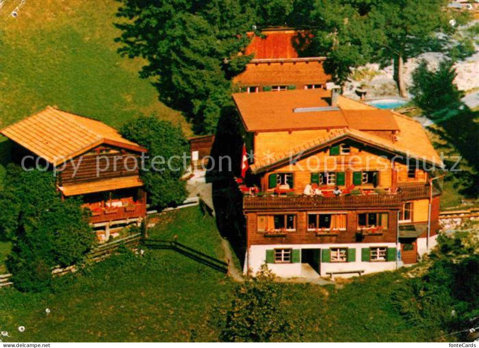 12677294 Saas Klosters GR Fliegeraufnahme Hotel Restaurant Sunneschy Klosters - Autres & Non Classés