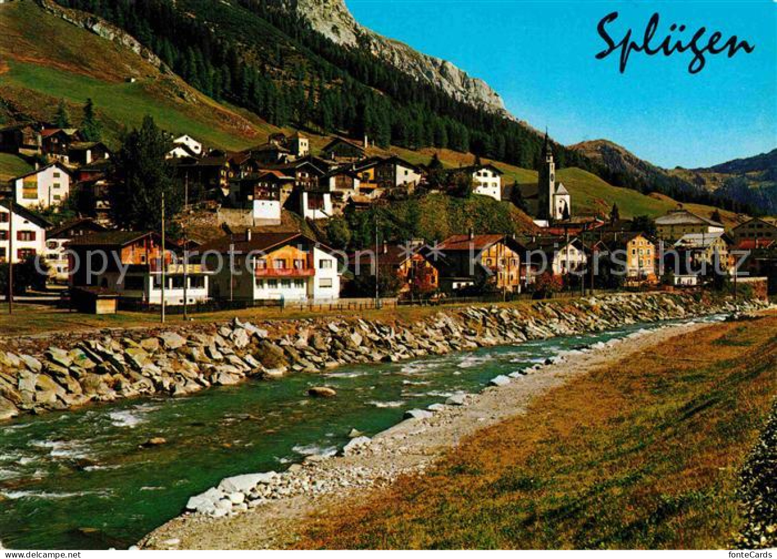 12677252 Spluegen GR Am Spluegenpass Und San Bernardinostrasse Spluegen - Autres & Non Classés