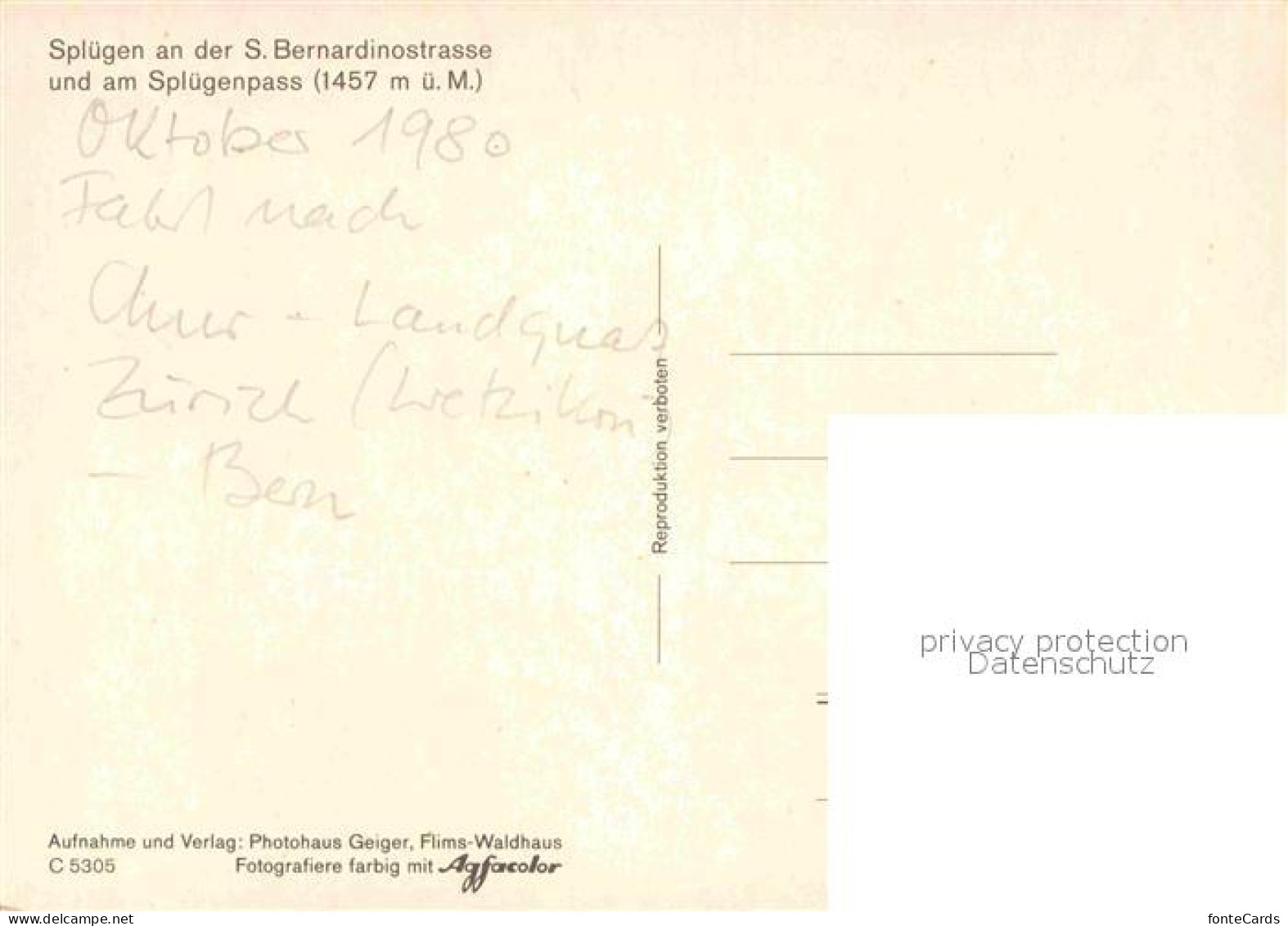 12677252 Spluegen GR Am Spluegenpass Und San Bernardinostrasse Spluegen - Altri & Non Classificati