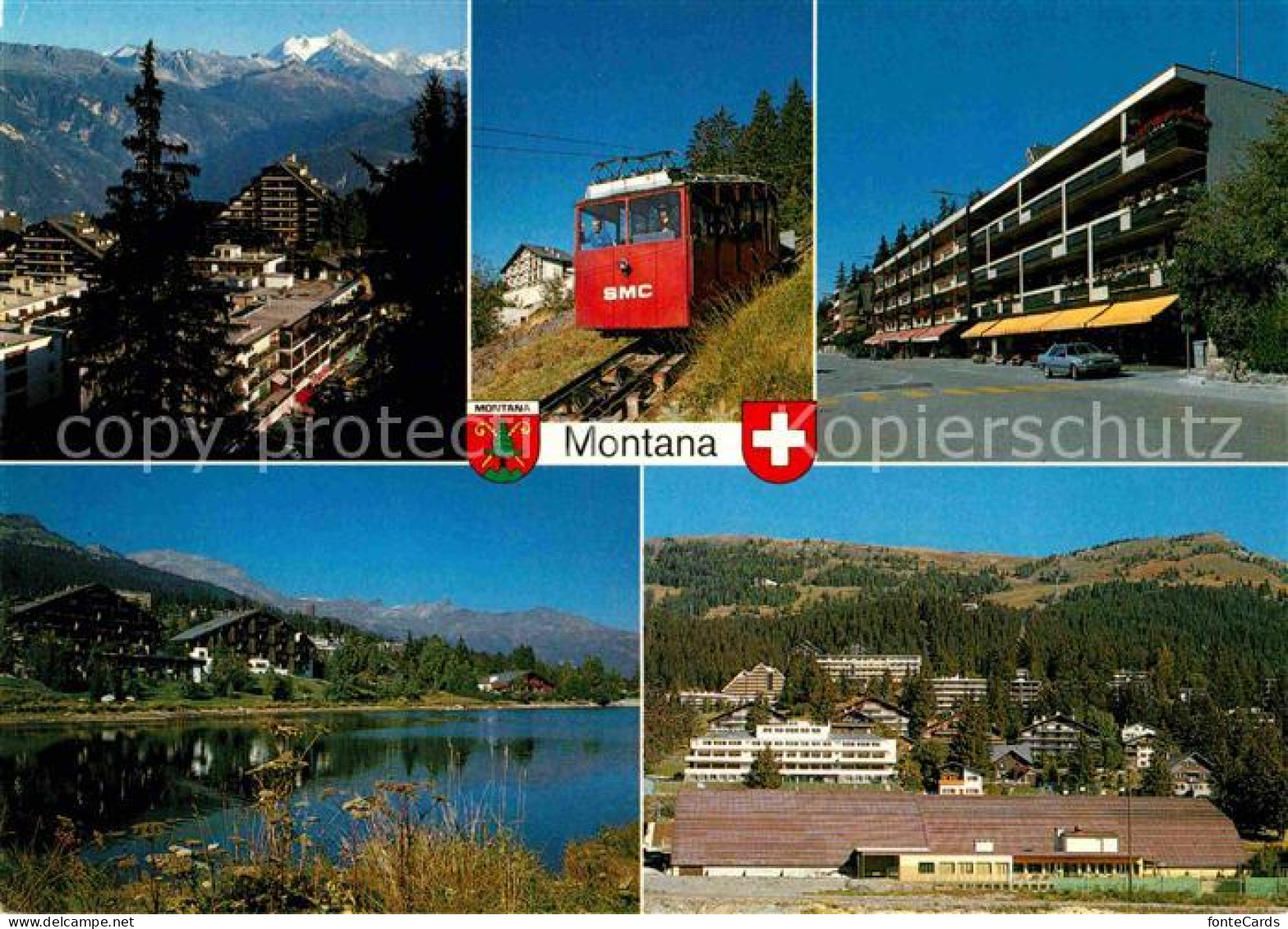 12677038 Montana Crans Teilansichten Bergbahn Hotels See Montana - Andere & Zonder Classificatie