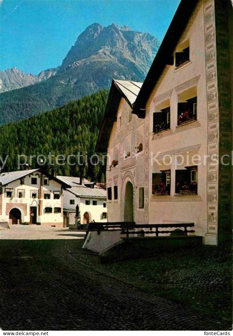 12676011 Scuol GR Dorfplatz Mit Piz Lischana Scuol GR - Autres & Non Classés