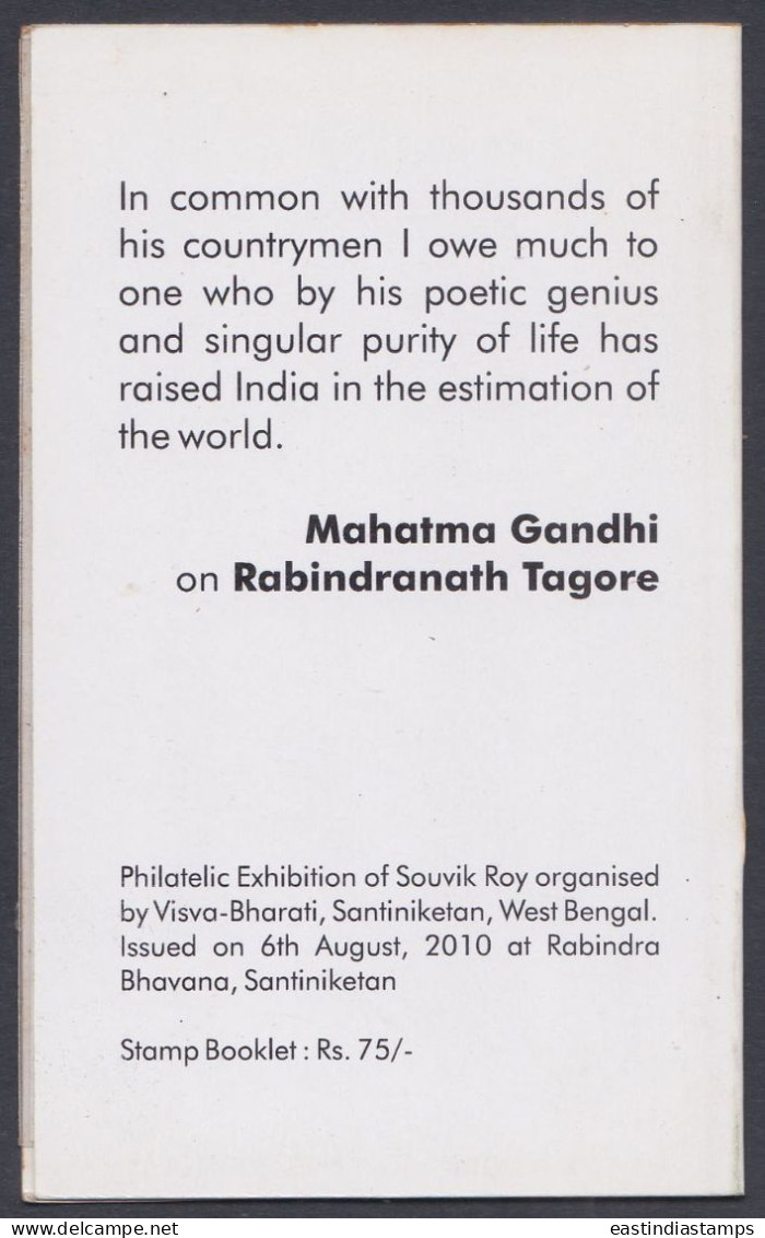 Inde India 2010 Mint Stamp Booklet Rabindranath Tagore, Nobel Prize, Literature, Poet, Poem, Drama, Theatre - Other & Unclassified