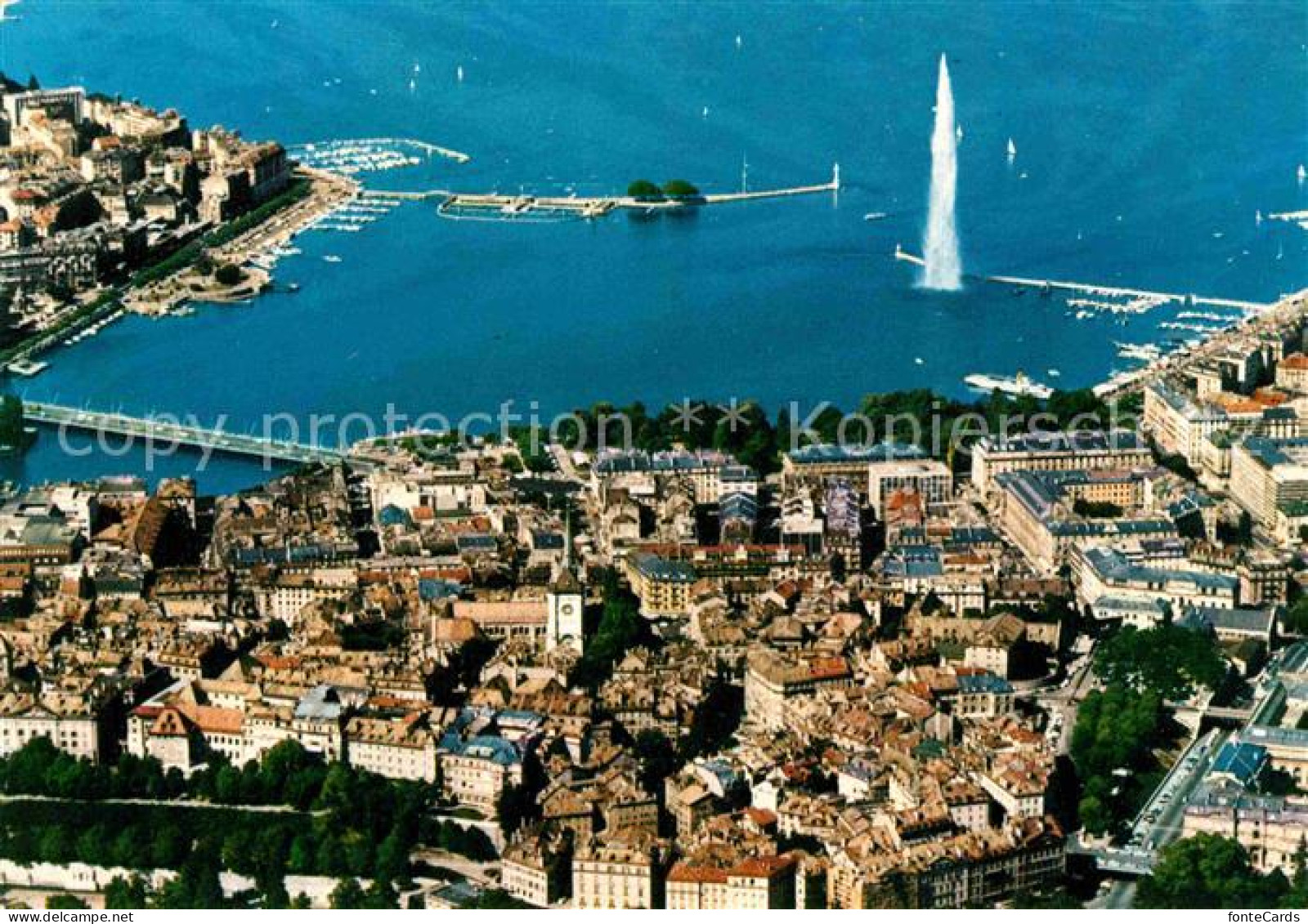 12675698 Geneve GE Vue Aerienne La Rade Et La Vieille Ville Geneve - Altri & Non Classificati