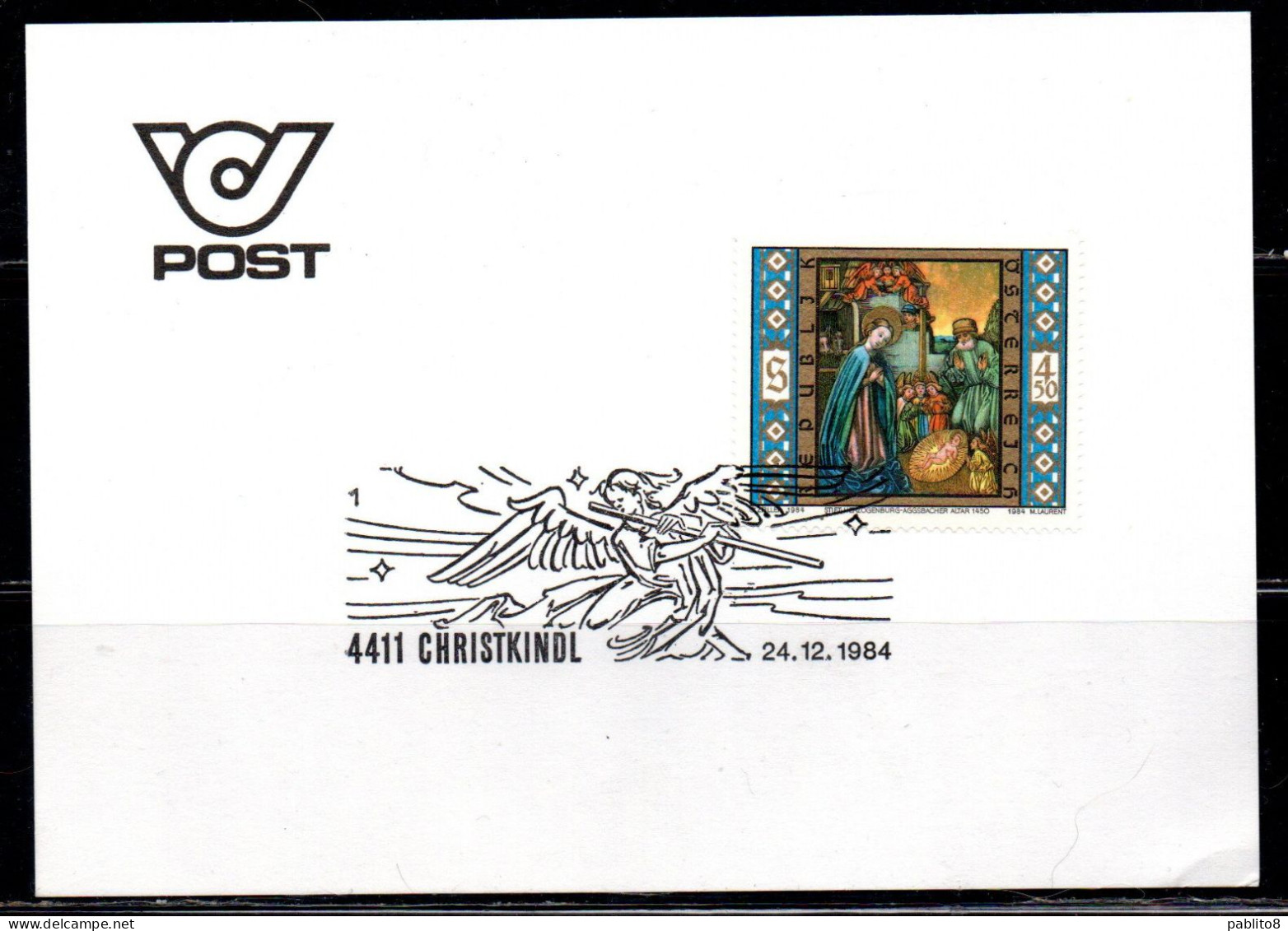 AUSTRIA ÖSTERREICH 24 12 1984 CHRISTMAS WEIHNACHTEN NATALE NOEL 4.50s FDC CARD KARTE CARTOLINA ENTIRE SPECIAL CANCEL - Cartoline