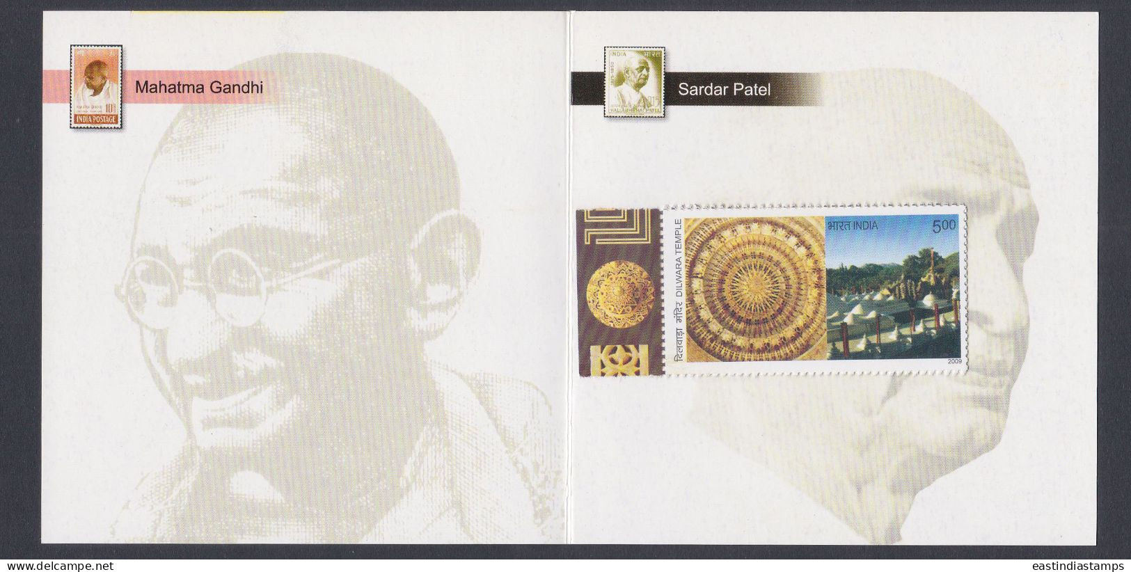 Inde India 2009 Mint Stamp Booklet Stamps Of Gujarat, Mahatma Gandhi, Sardar Vallabbhai Patel, Indian Independence - Autres & Non Classés