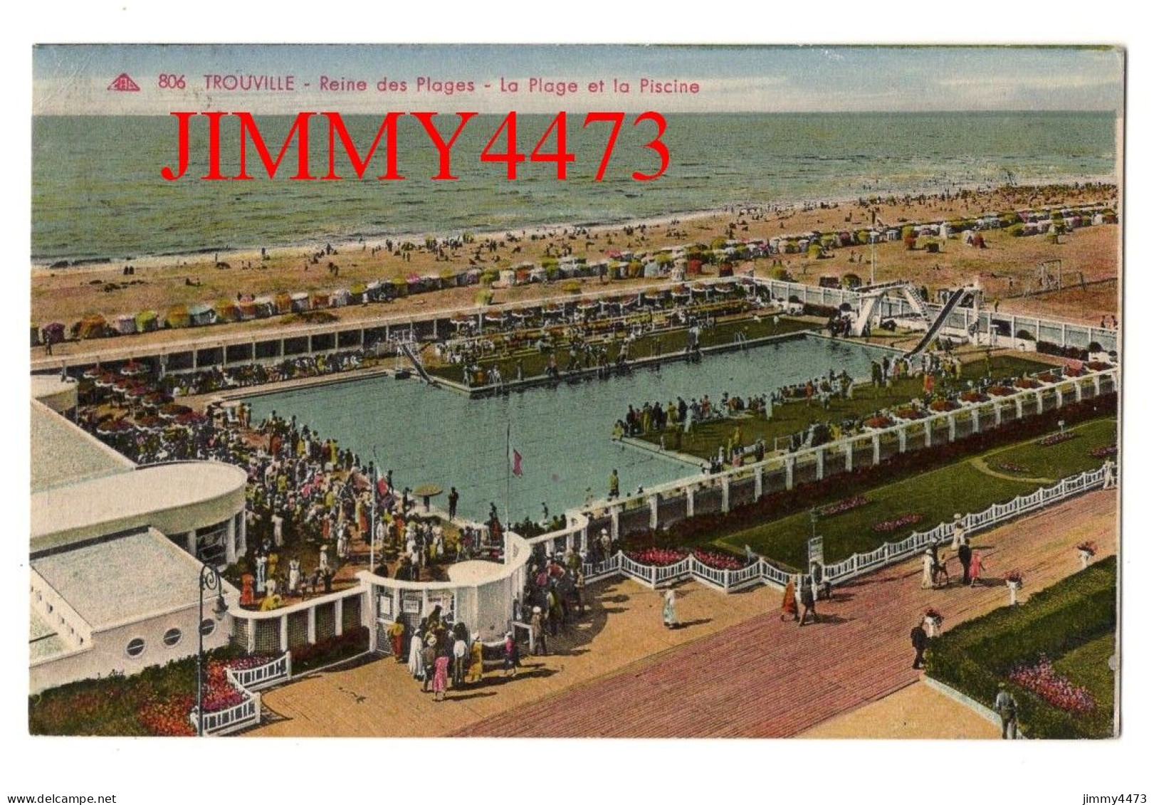 CPA - TROUVILLE - La Plage Et La Piscine ( Bien Animée ) N° 806 - C A P - Trouville