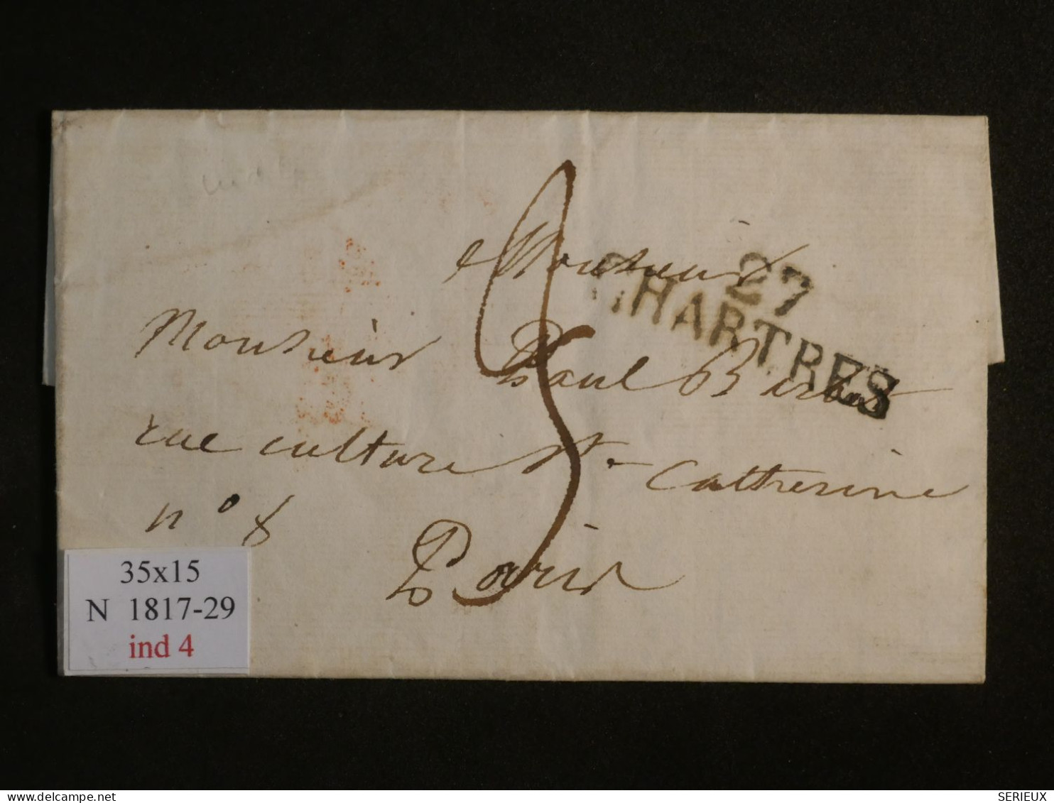 DN14 FRANCE  LETTRE  1823   CHARTRES A  PARIS +AFF. INTERESSANT++ - 1801-1848: Precursores XIX