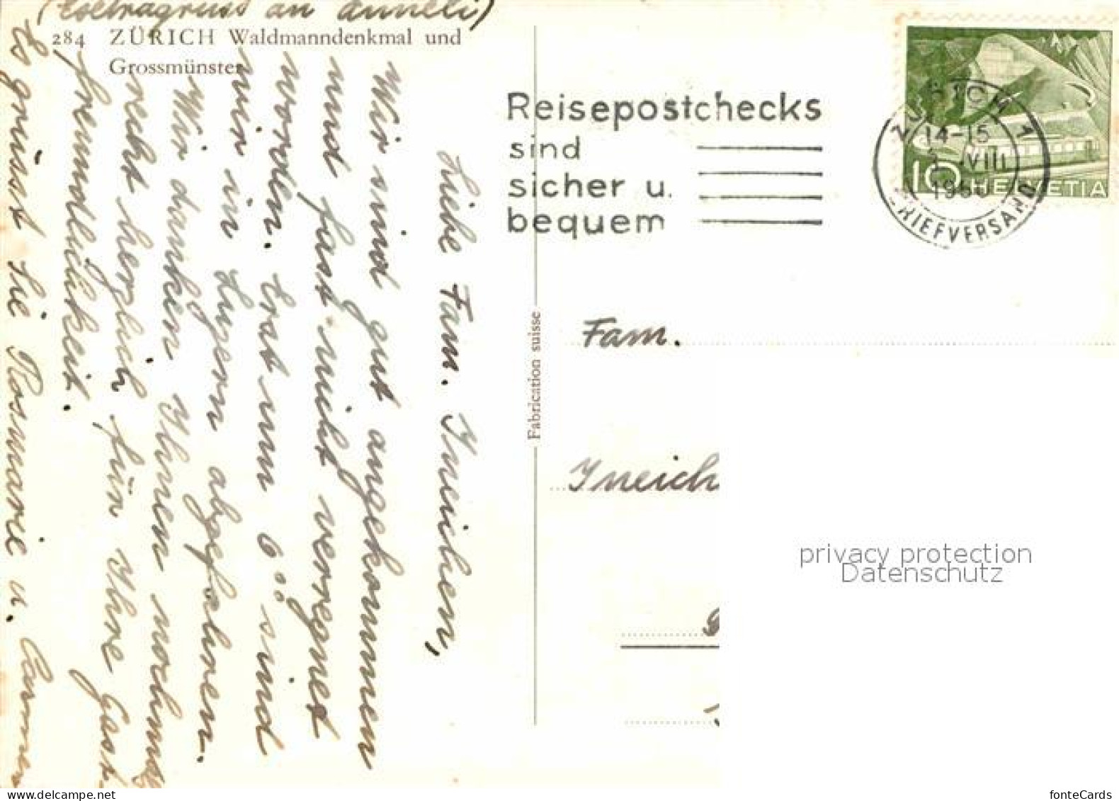 12672402 Zuerich ZH Waldmanndenkmal Und Grossmuenster Zuerich - Other & Unclassified