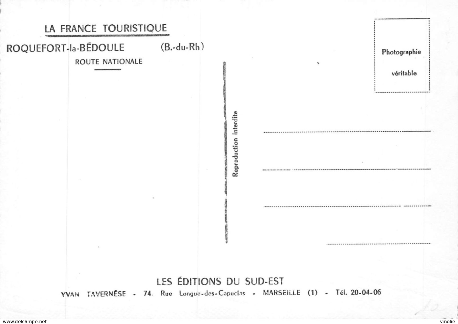 MO-24-425 : ROQUEFORT-LA-BEDOULE. EDITIONS DU SUD-EST. FRANCE TOURISTIQUE. ROUTE NATIONALE. - Autres & Non Classés