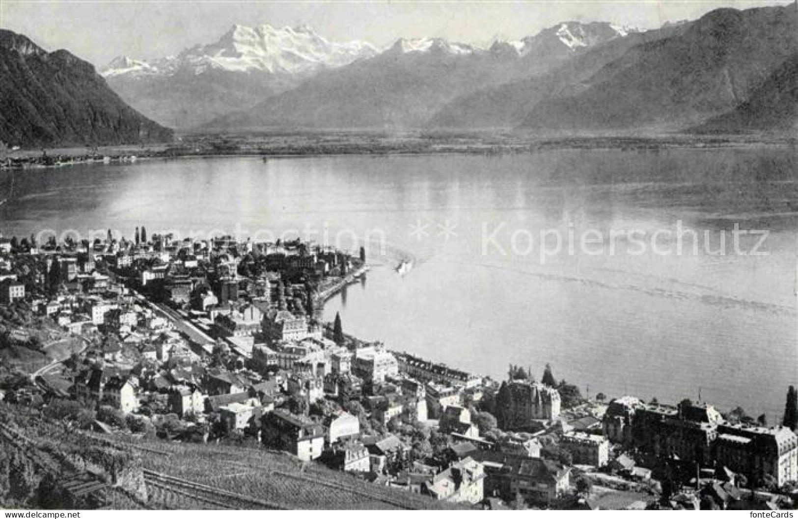 12672392 Montreux VD Panorama Lac Leman Et Dents Du Midi Genfersee Alpen Montreu - Autres & Non Classés