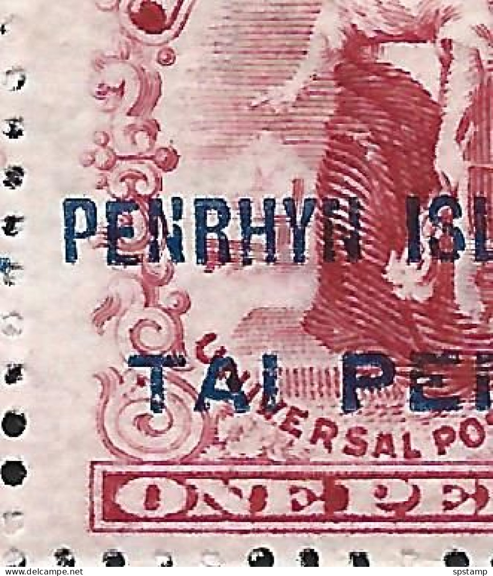 Penrhyn Island 1902 Overprints On NZ 1d MNH Marginal Block Of 10 , 3 Units With Broken N Variety - Penrhyn