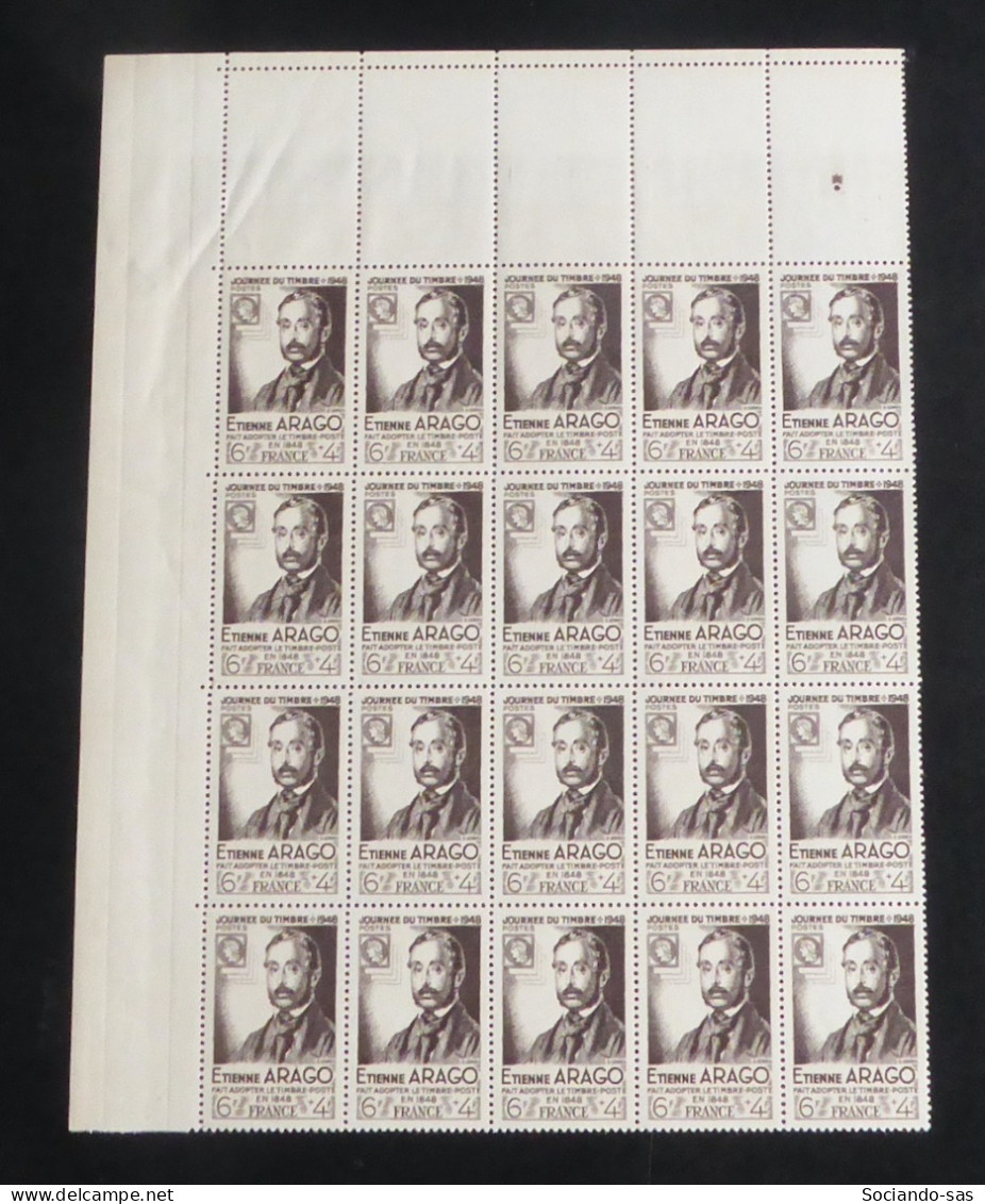 FRANCE - 1948 - N°YT. 794 - Arago - Bloc De 20 Bord De Feuille - Neuf Luxe ** / MNH - Neufs