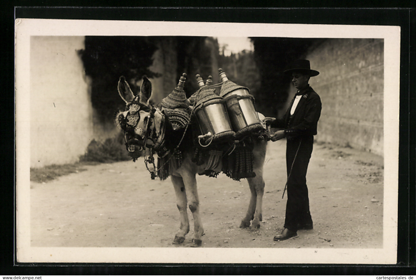 Postal Spanischer Mann Mit Bepacktem Esel, El Granadino Mas Tipico, Un Aguador  - Unclassified
