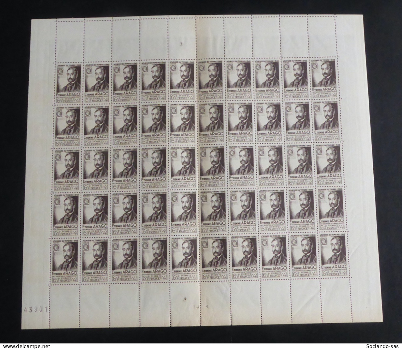 FRANCE - 1948 - N°YT. 794 - Arago - Feuille Complète - Neuf Luxe ** / MNH - Full Sheets