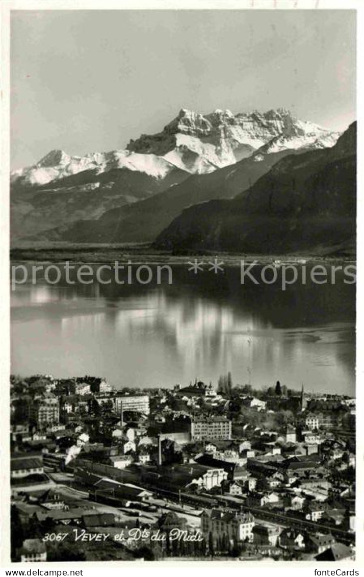 12672263 Vevey VD Lac Leman Et Les Dents Du Midi Genfersee Alpen Vevey - Autres & Non Classés