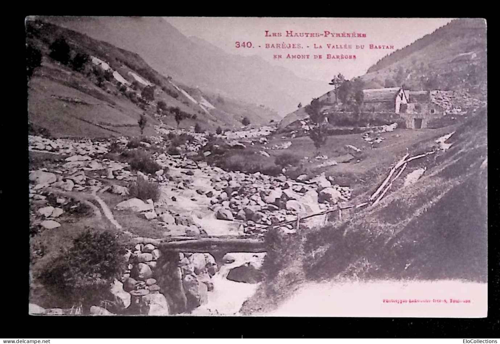 Cp, 65, Baréges, La Vallée Du Bastan En Amont De Barèges, Vierge, Phototypie Labouche Frères, N° 340 - Andere & Zonder Classificatie