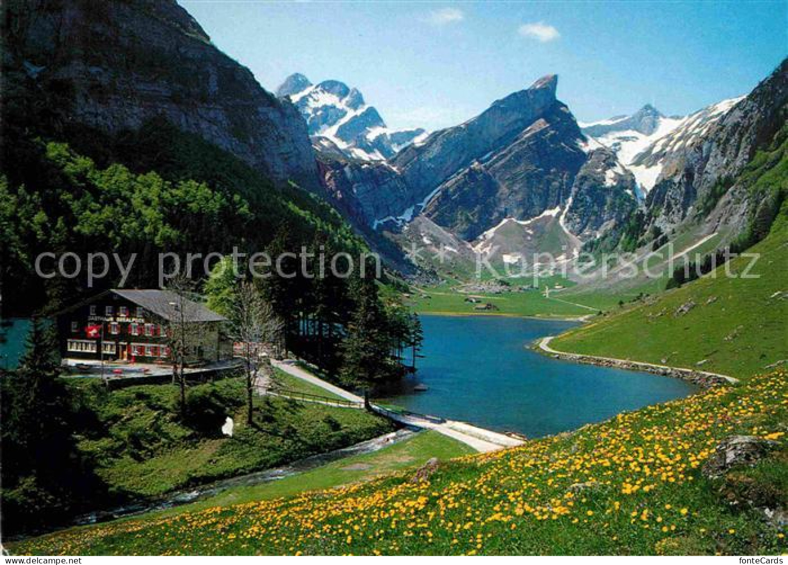 12672123 Weissbad Berggasthaus Seealpsee Mit Altmann Rossmahd Und Saentis Weissb - Andere & Zonder Classificatie