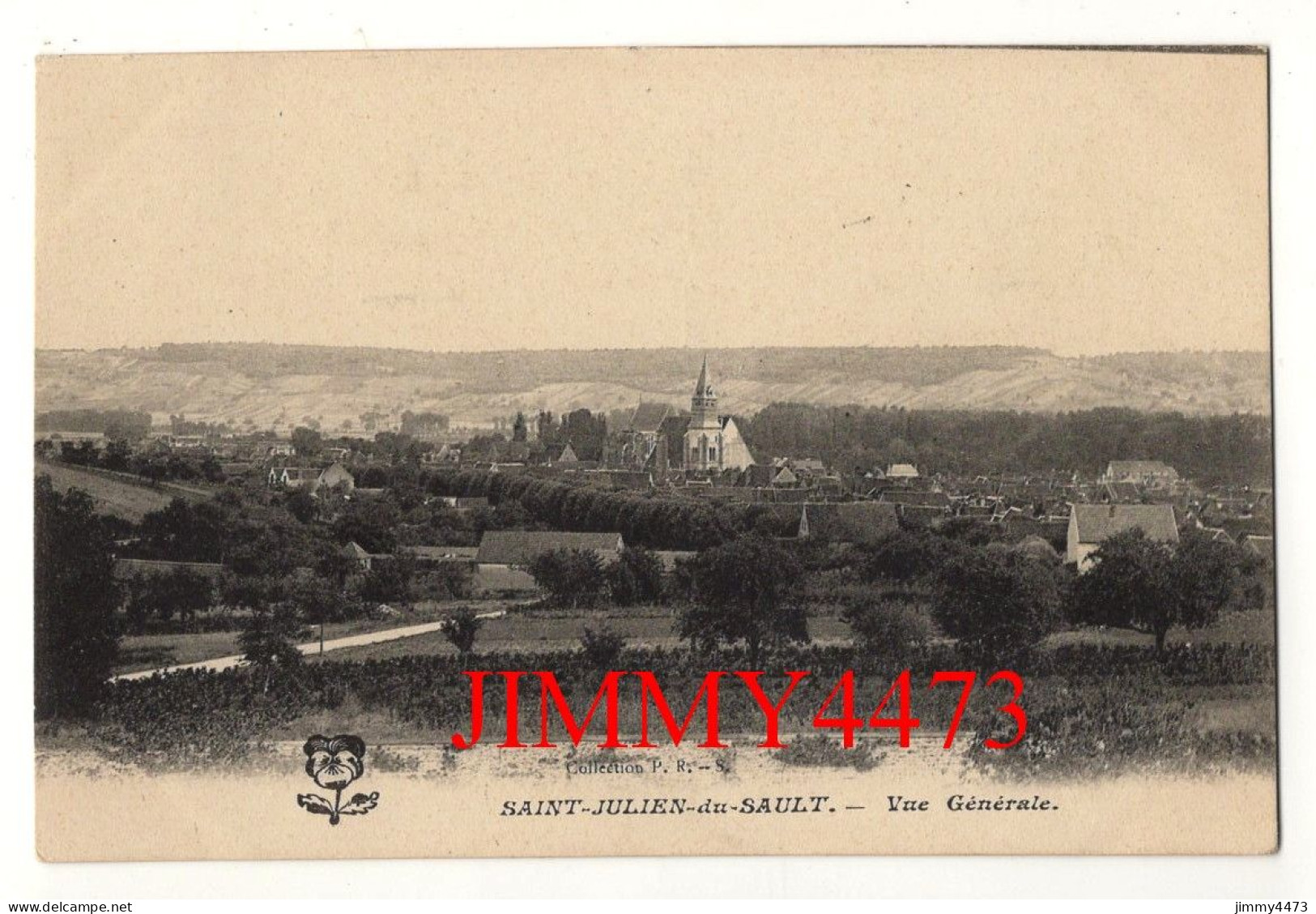 CPA - SAINT-JULIEN-DU-SAULT En 1905 - Vue Générale - Coll. P. R. 8 - Saint Julien Du Sault